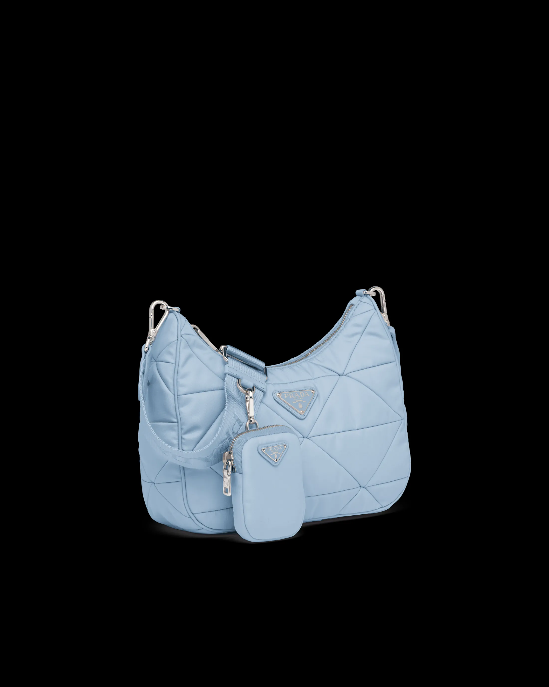 Prada Re-Nylon padded hobo bag Lightblue Hot