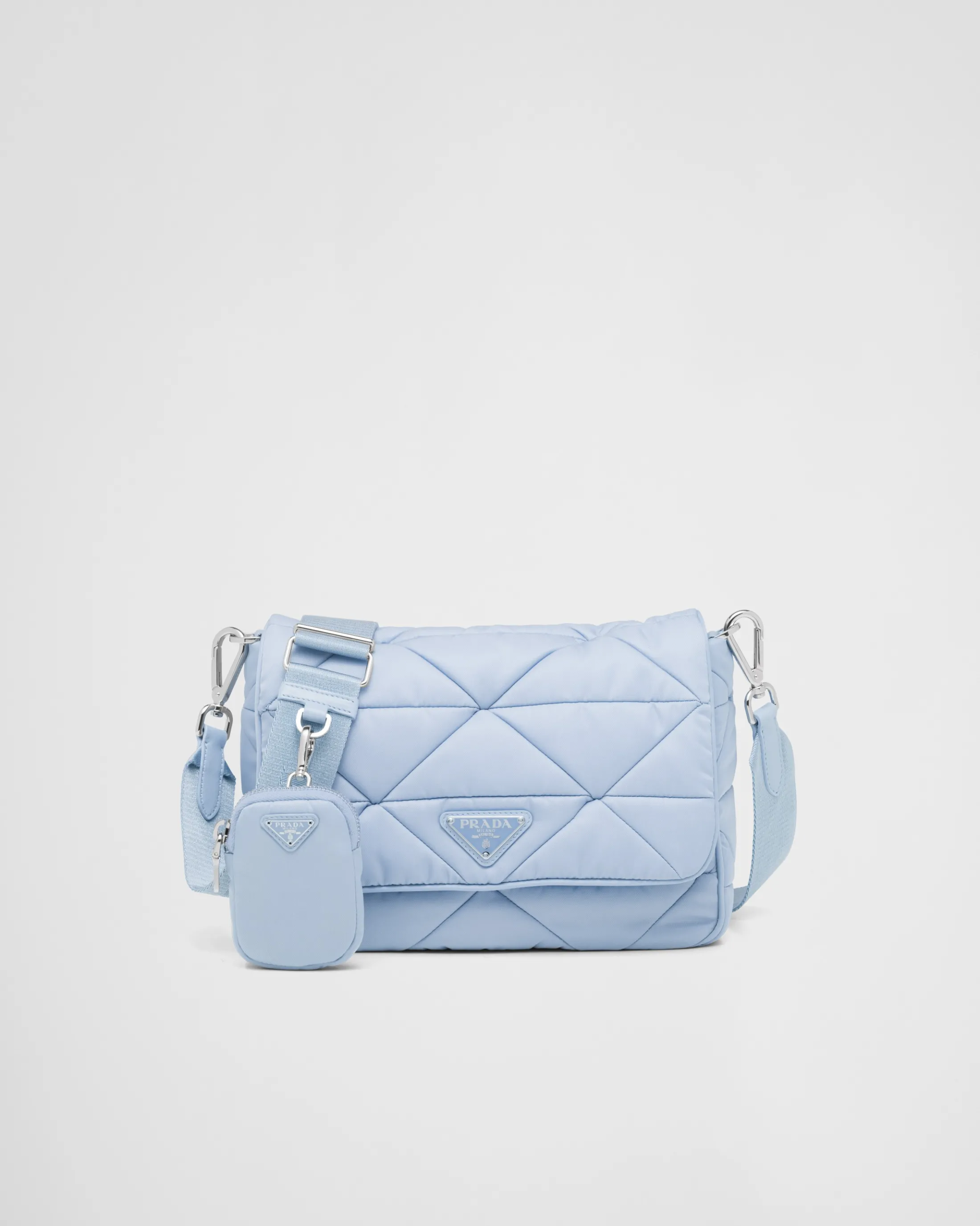 Prada Re-Nylon padded shoulder bag Lightblue Flash Sale