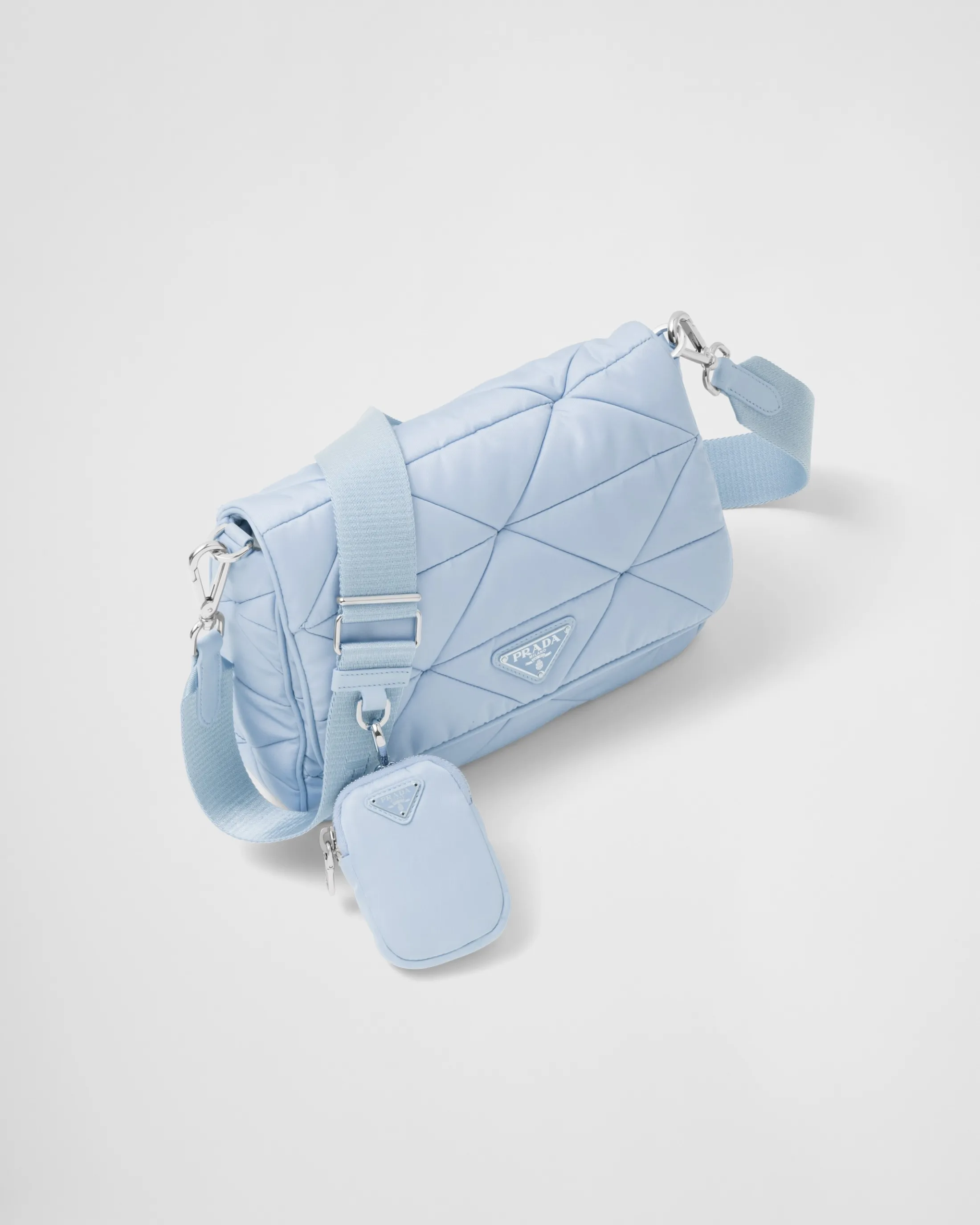 Prada Re-Nylon padded shoulder bag Lightblue Flash Sale