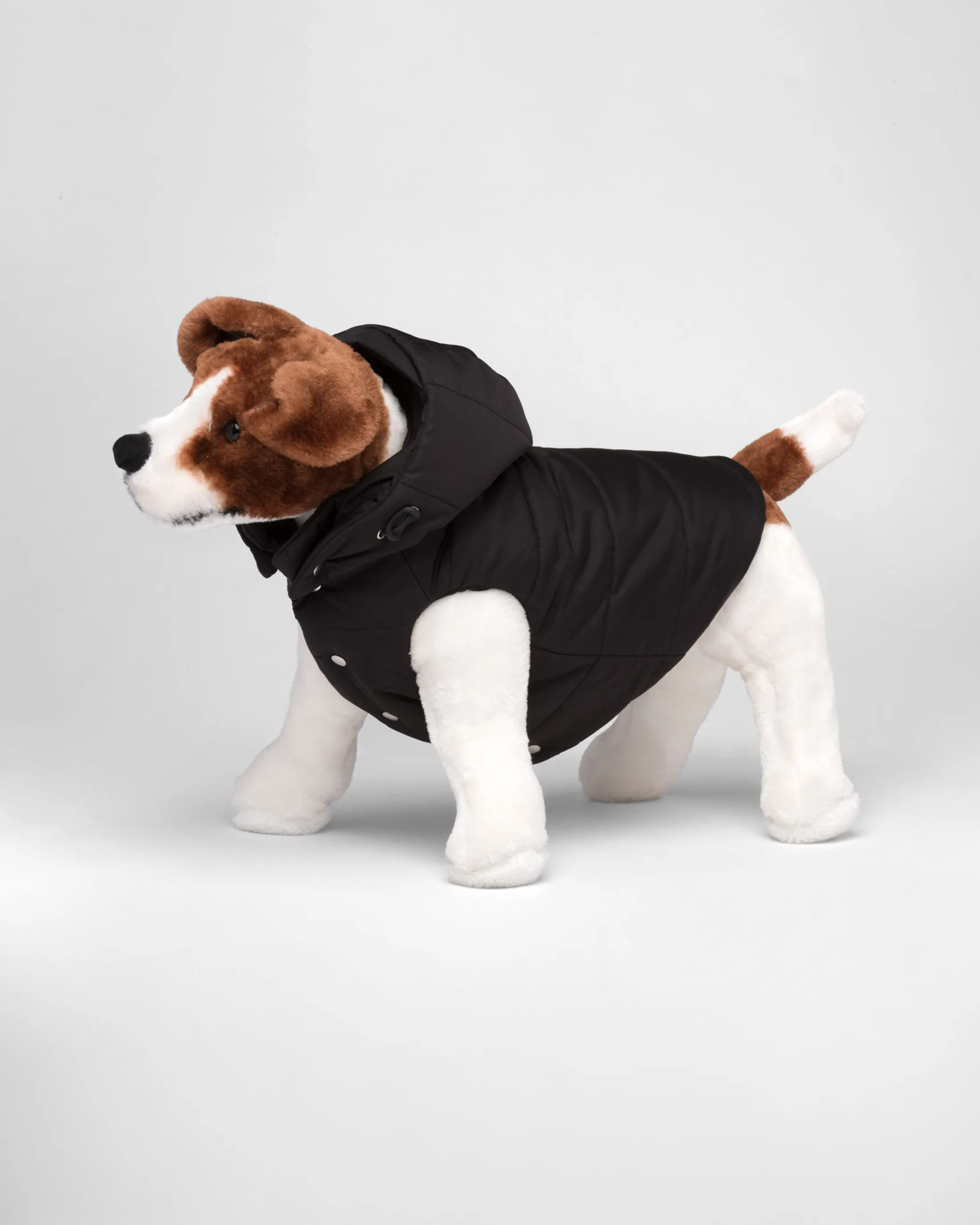 Prada Re-Nylon puffer dog coat with hood Black New