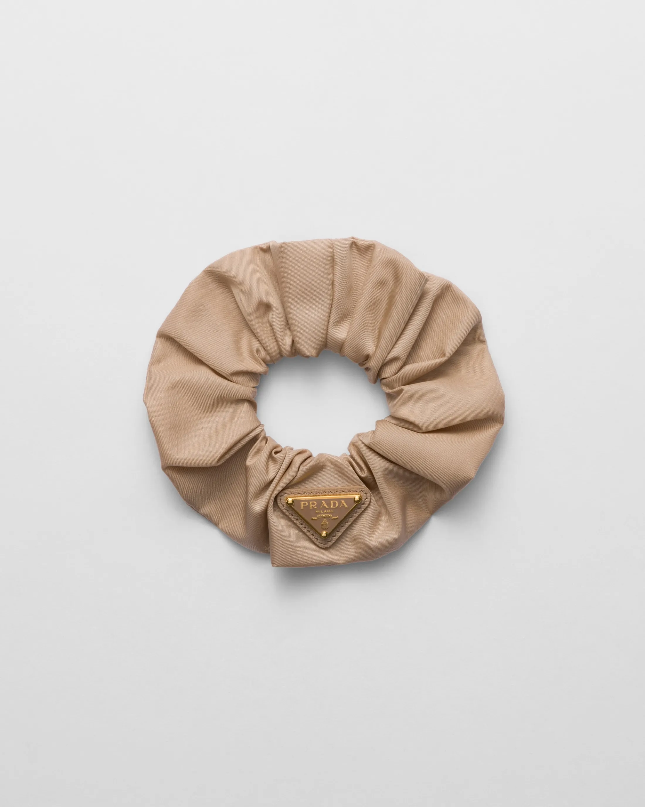 Prada Re-Nylon scrunchie Cameobeige New