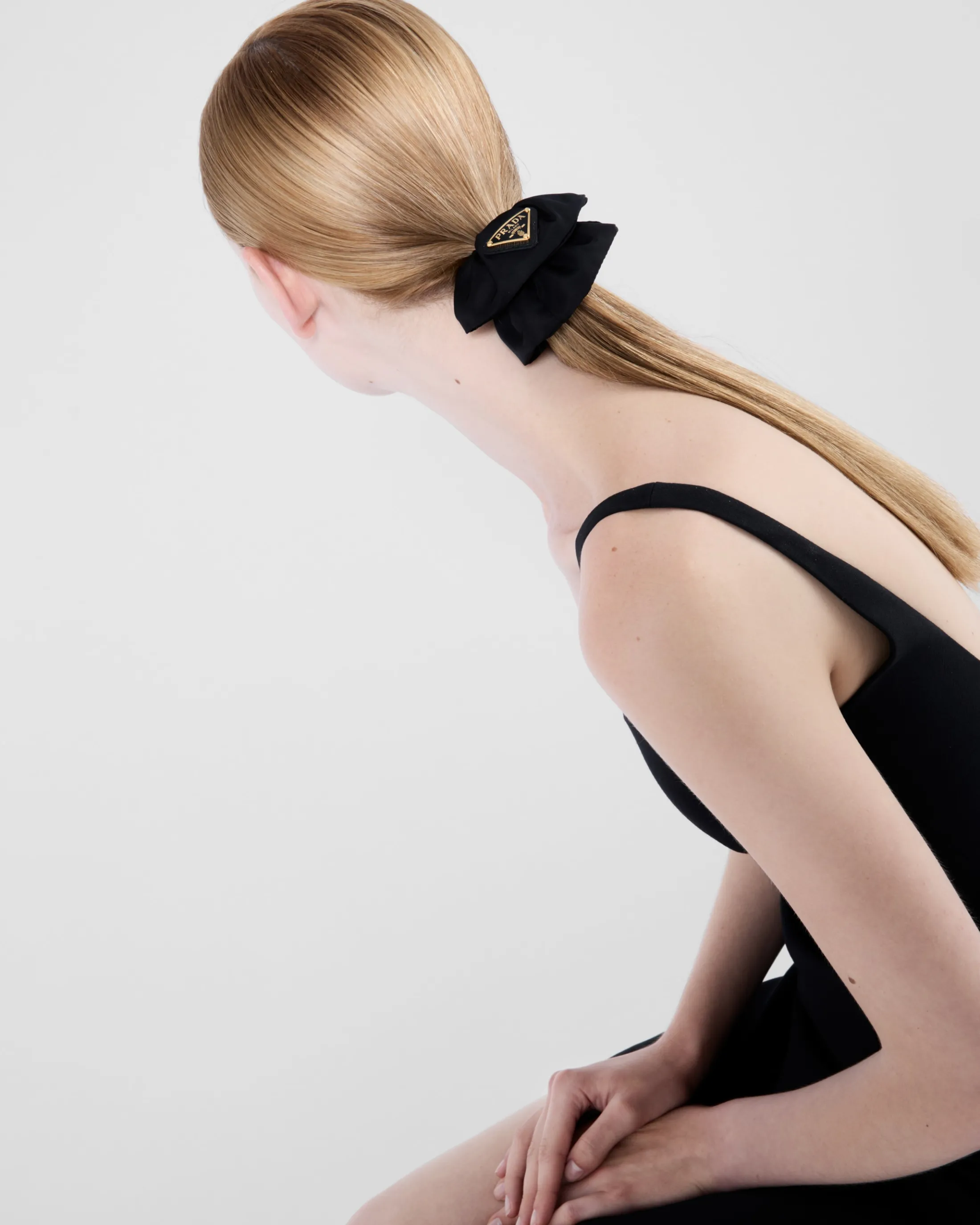 Prada Re-Nylon scrunchie Black Clearance