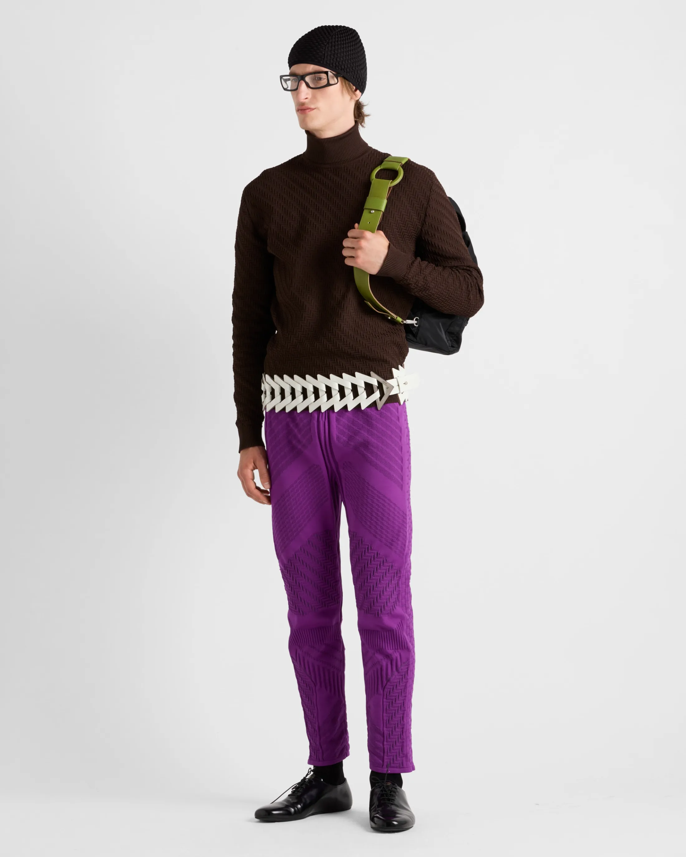 Prada Re-Nylon turtleneck sweater Cocoabrown Discount