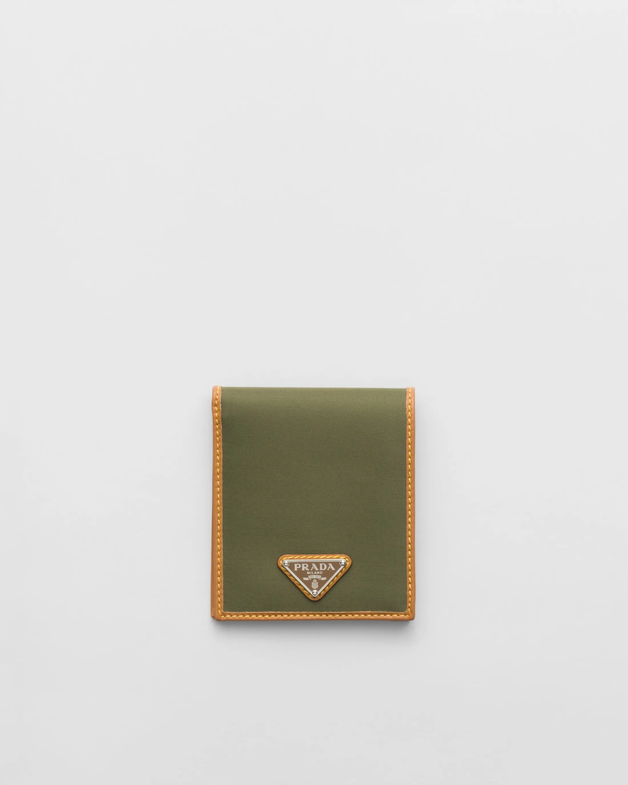 Prada Re-Nylon wallet Military/caramel Fashion