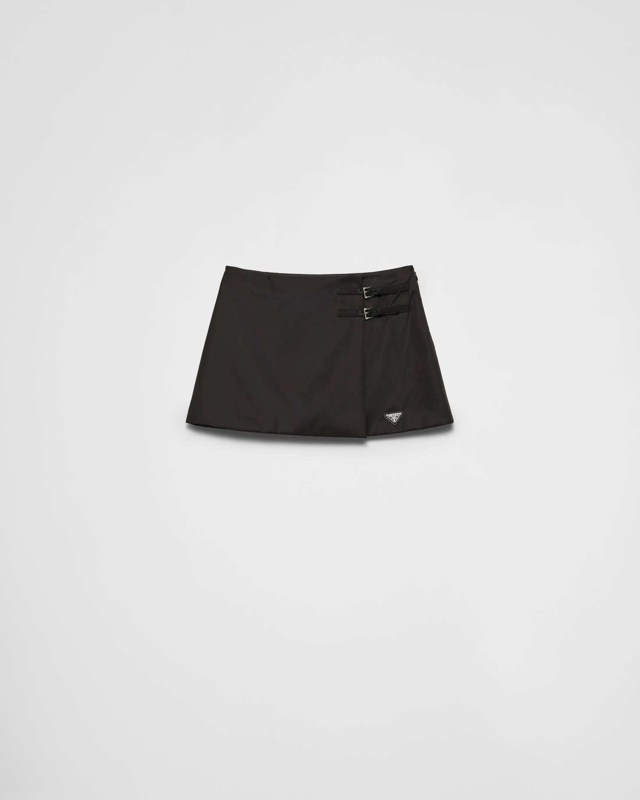 Prada Re-Nylon wraparound miniskirt Black Outlet