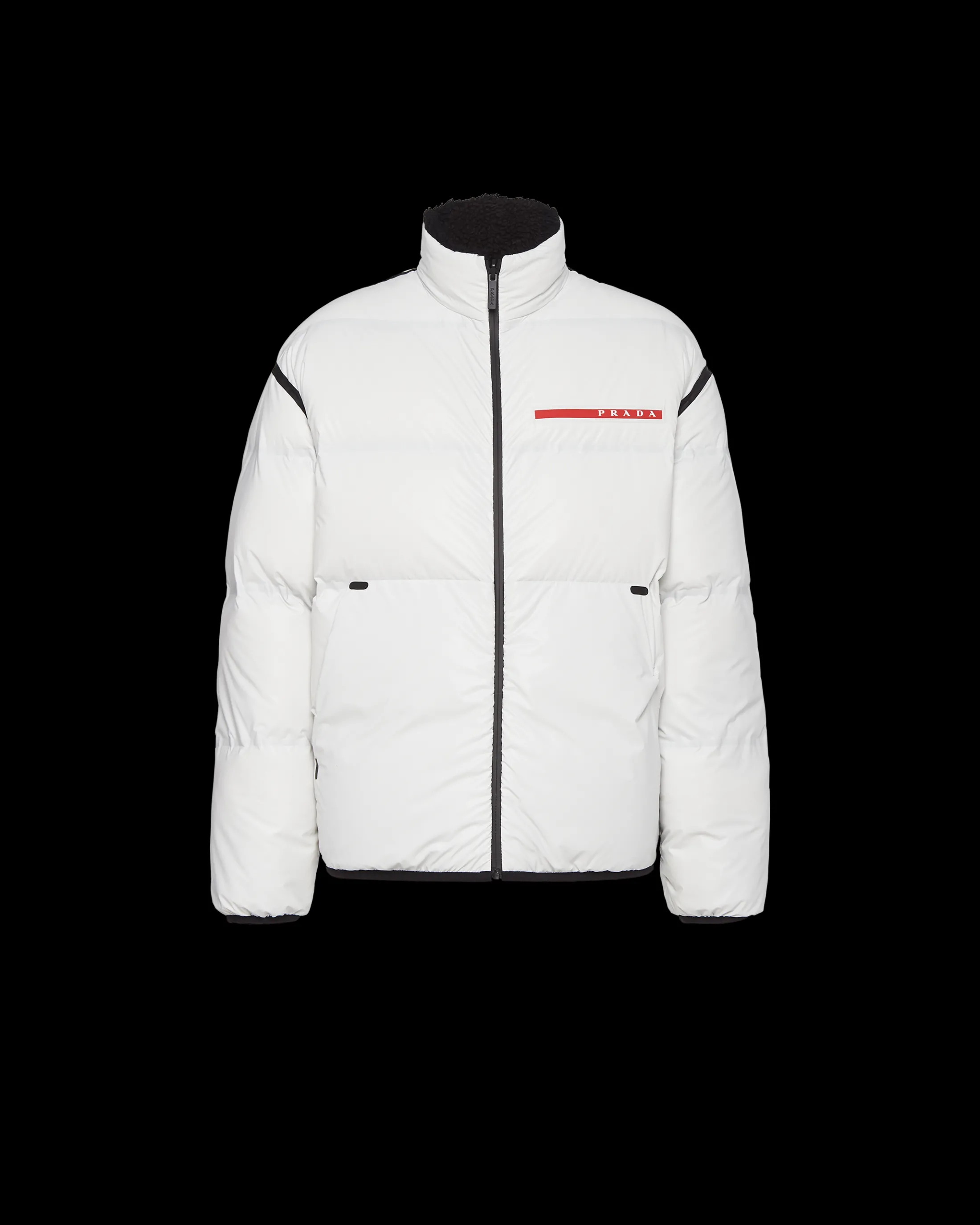 Prada Reversible cropped Light Re-Nylon down jacket Chalkwhite Outlet