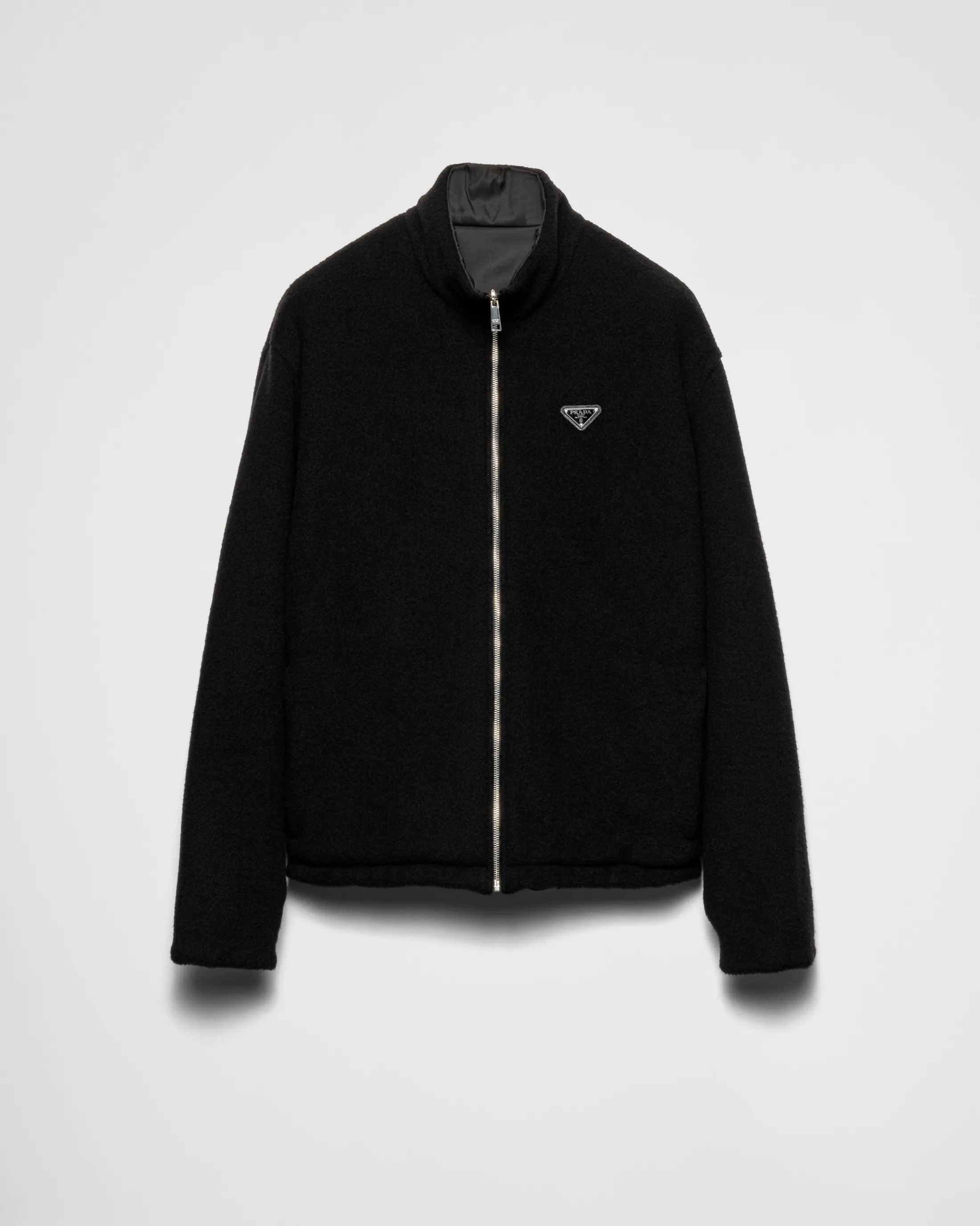 Prada Reversible fleece and cashmere blend cardigan Black/black Clearance