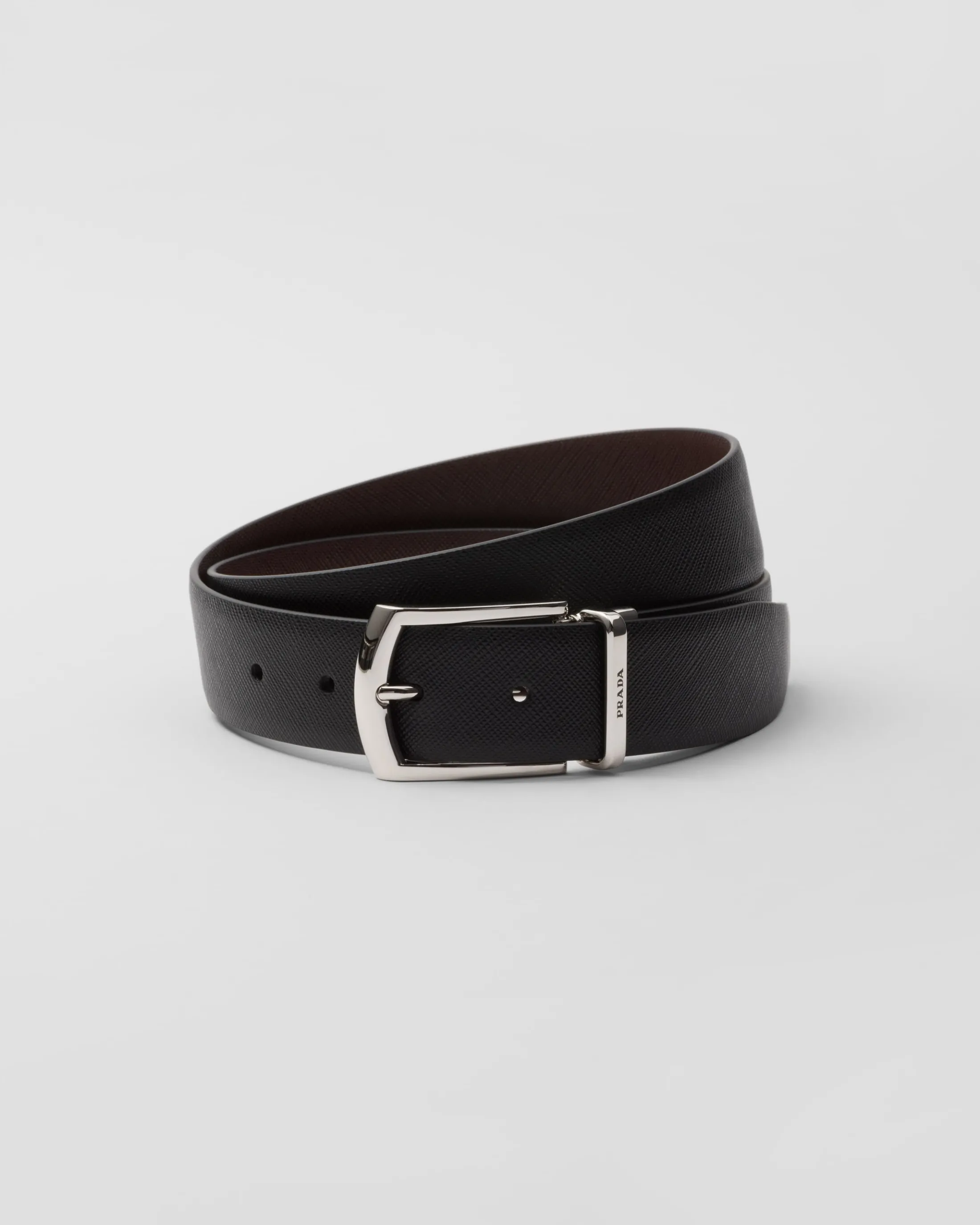 Prada Reversible Saffiano leather belt Discount