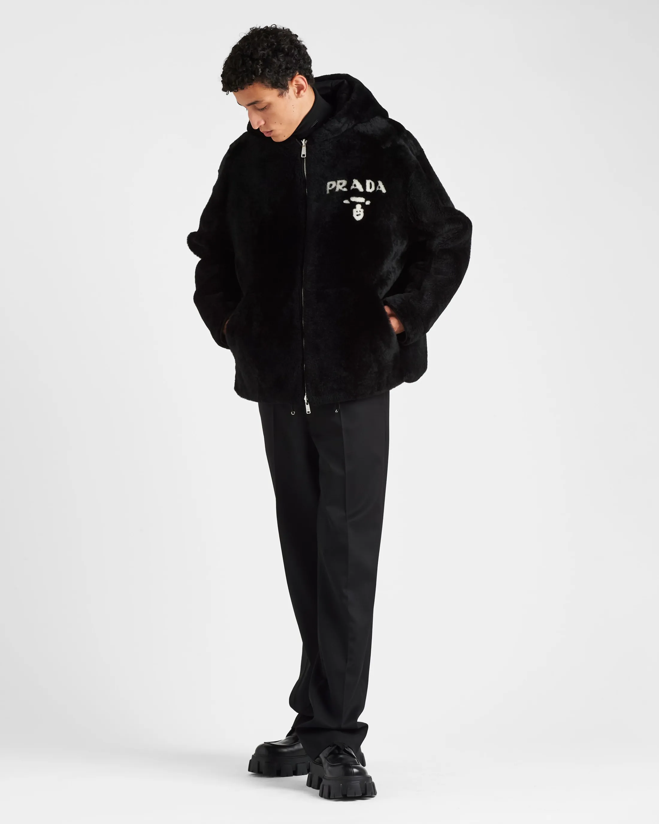 Prada Reversible shearling jacket Black/black New