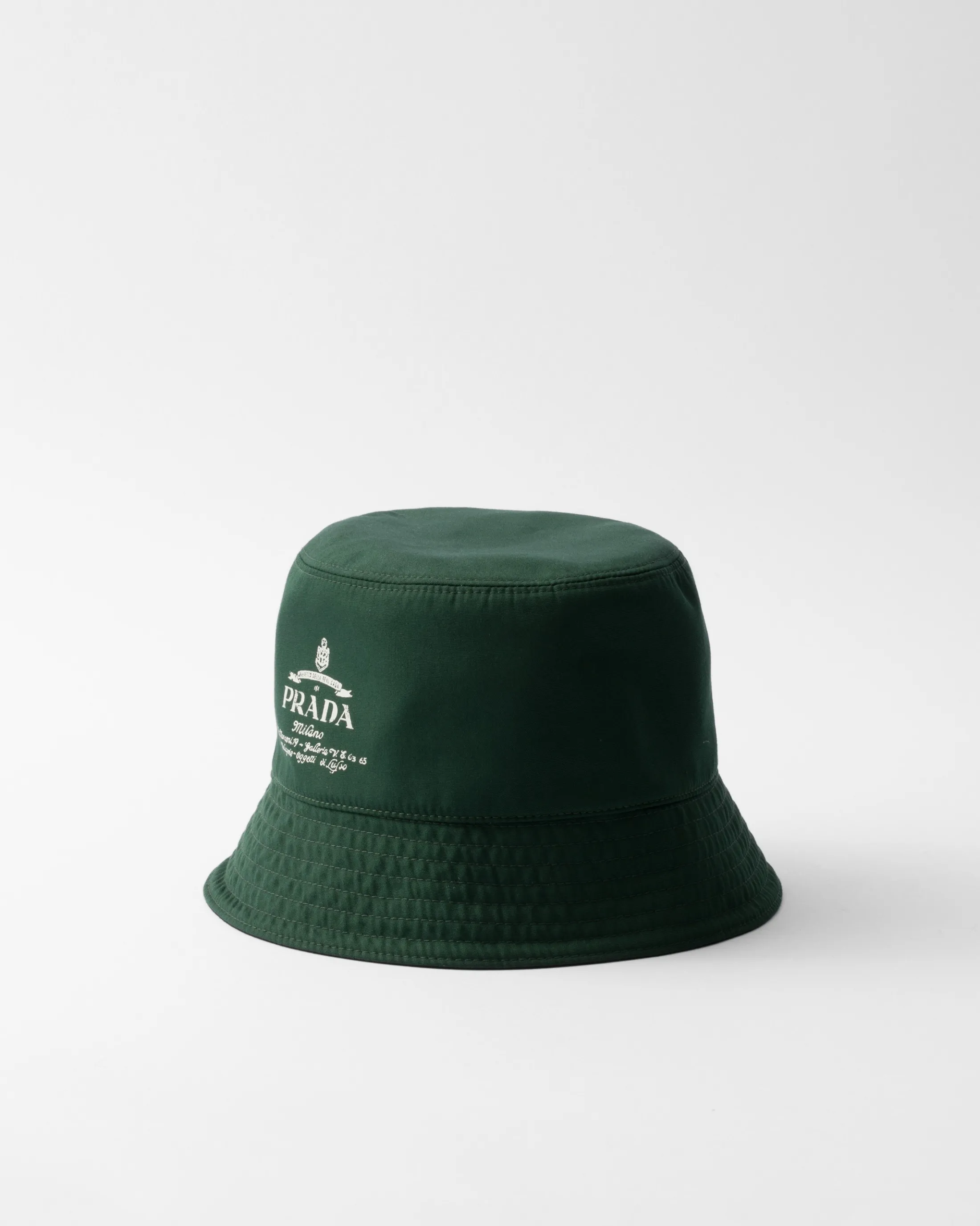 Prada Reversible technical cotton bucket hat Billiardgreen/black Discount