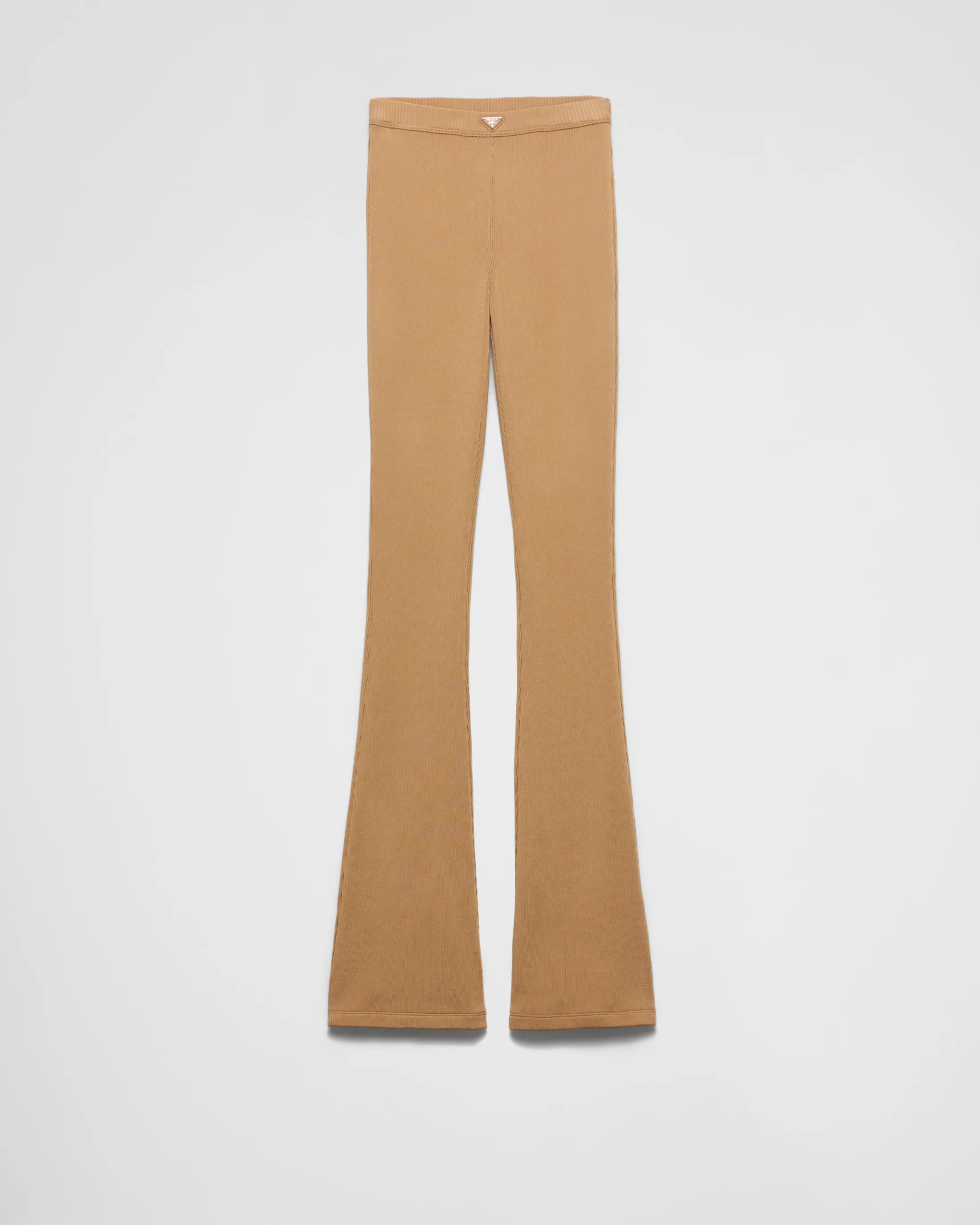 Prada Ribbed jersey trousers Camelbrown Flash Sale