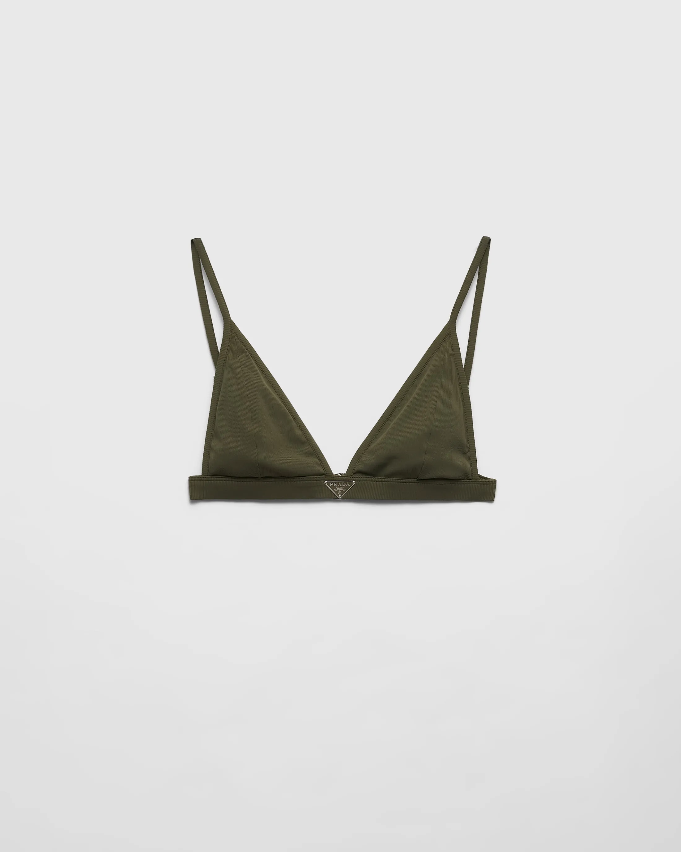 Prada Ribbed knit bralette bikini top Camouflagegreen Outlet