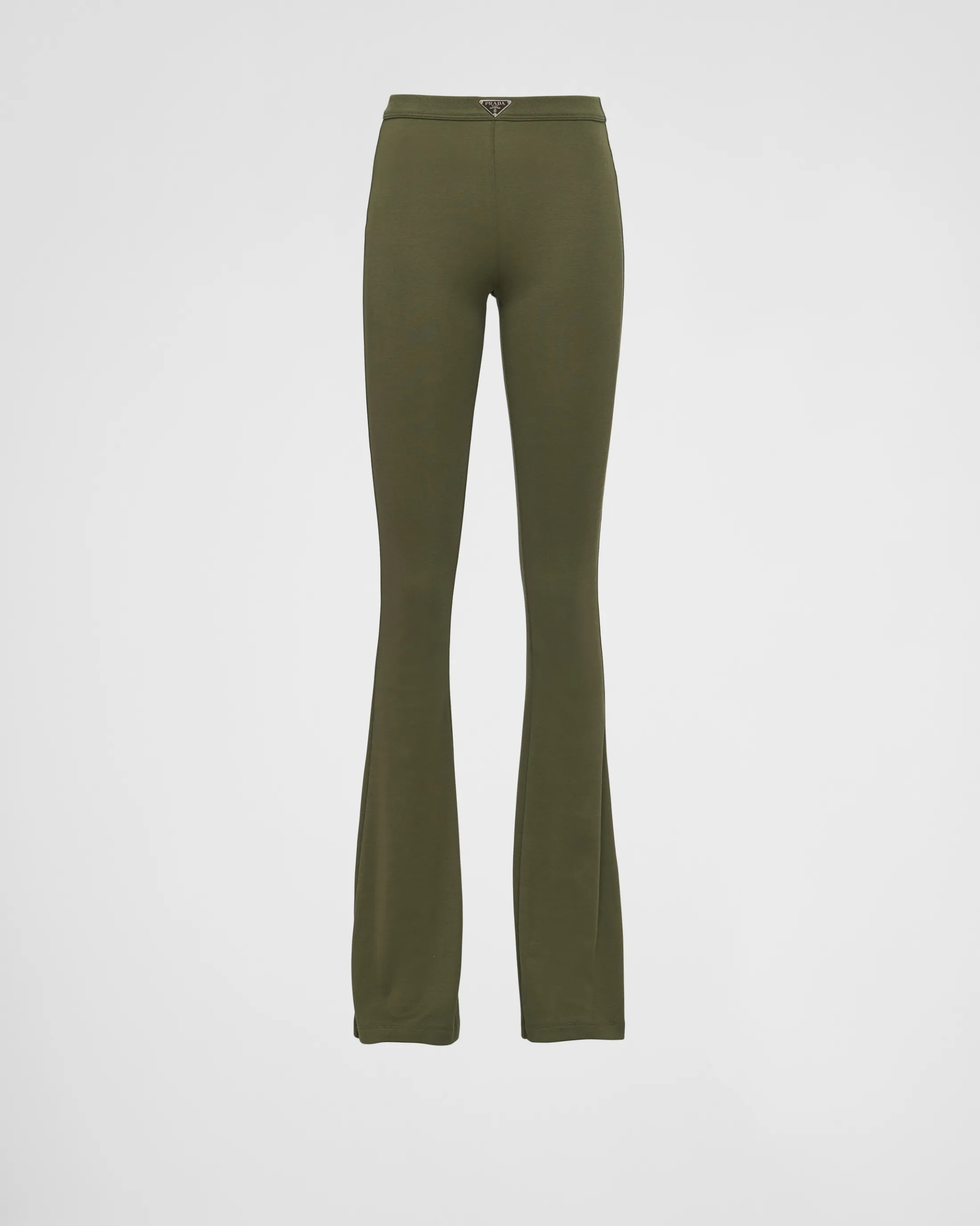 Prada Ribbed knit cotton pants Camouflagegreen Best