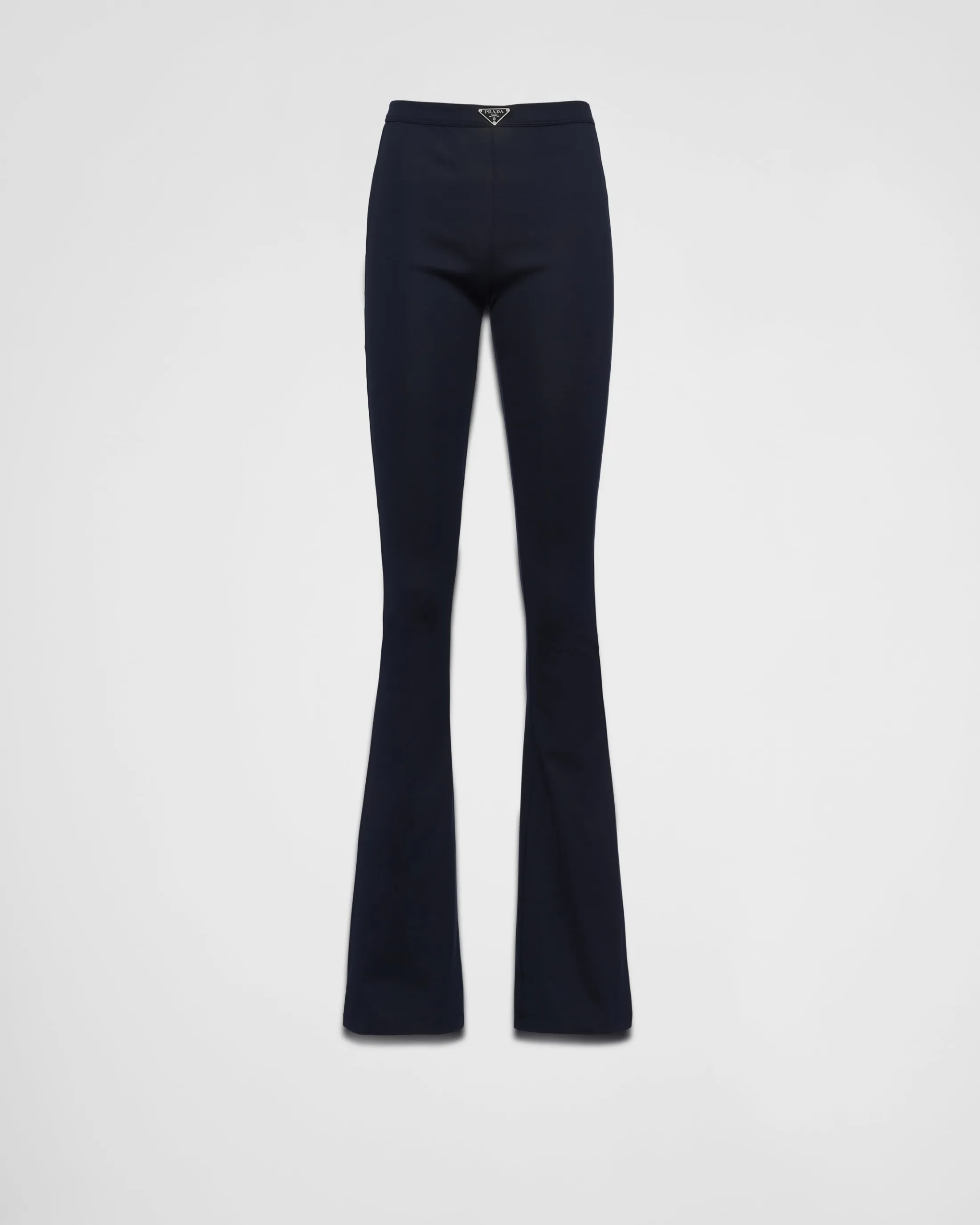 Prada Ribbed knit cotton pants Navy Cheap