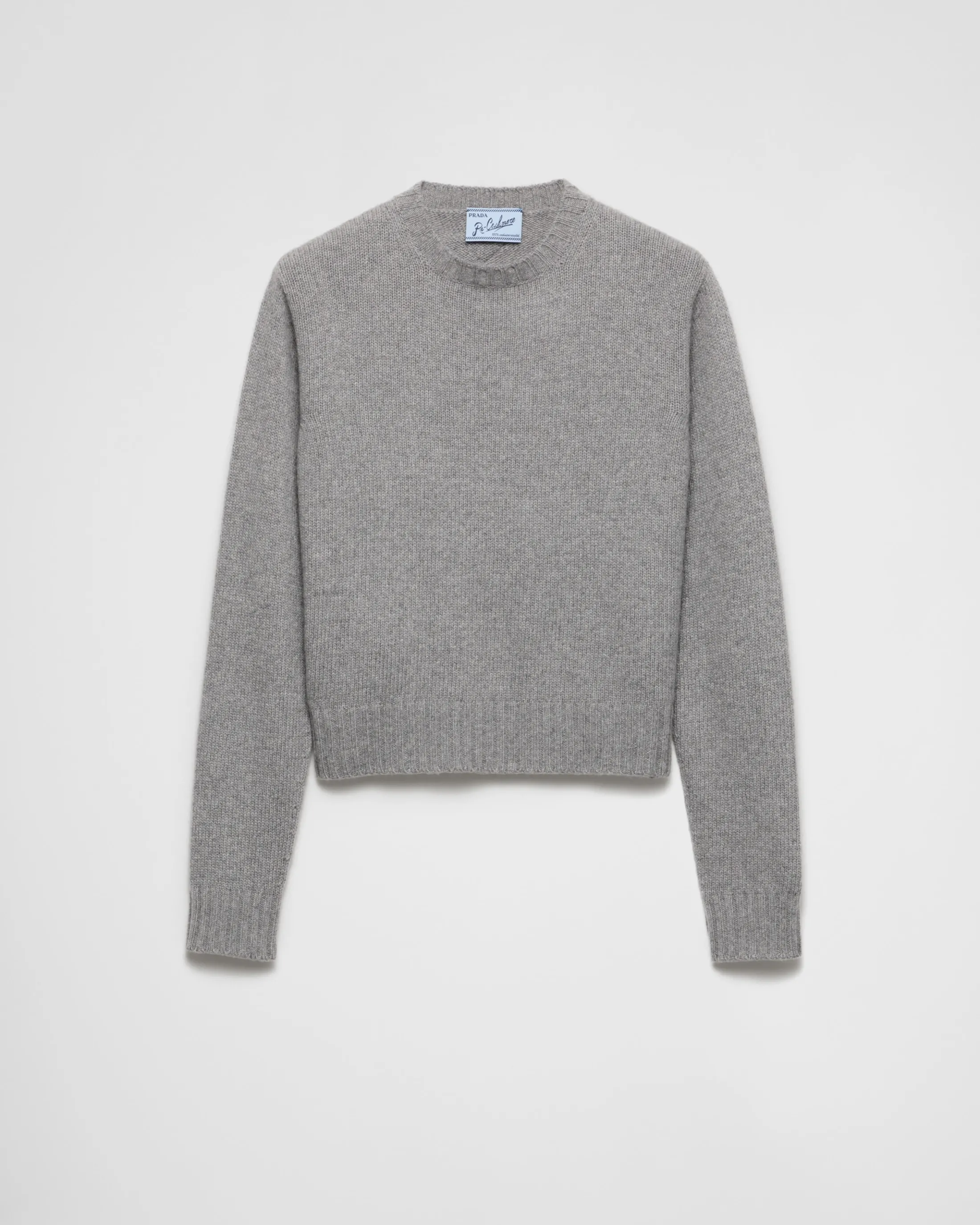 Prada Ribbed knit Re-Cashmere sweater Grey Cheap