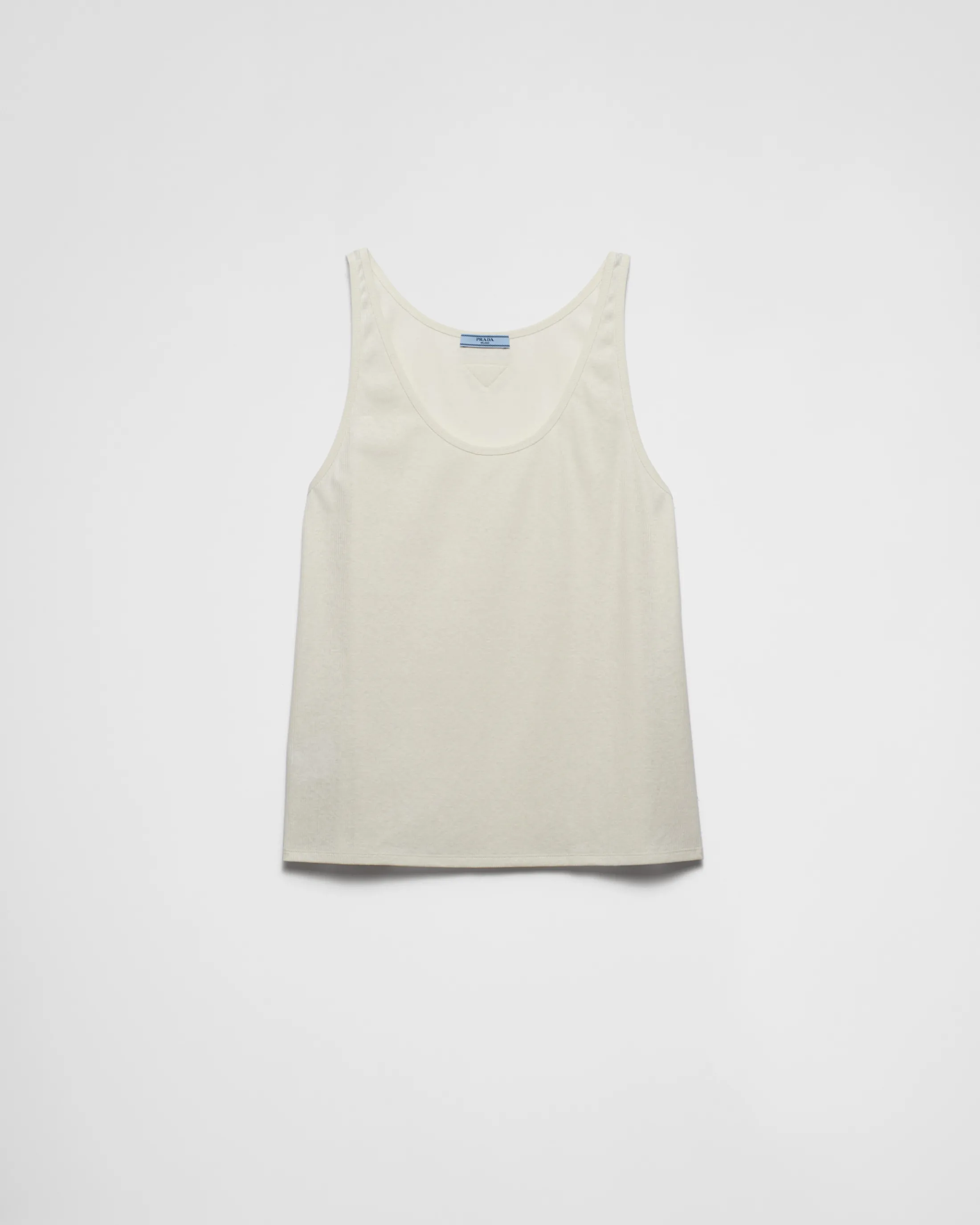 Prada Ribbed knit tank top Natural Cheap