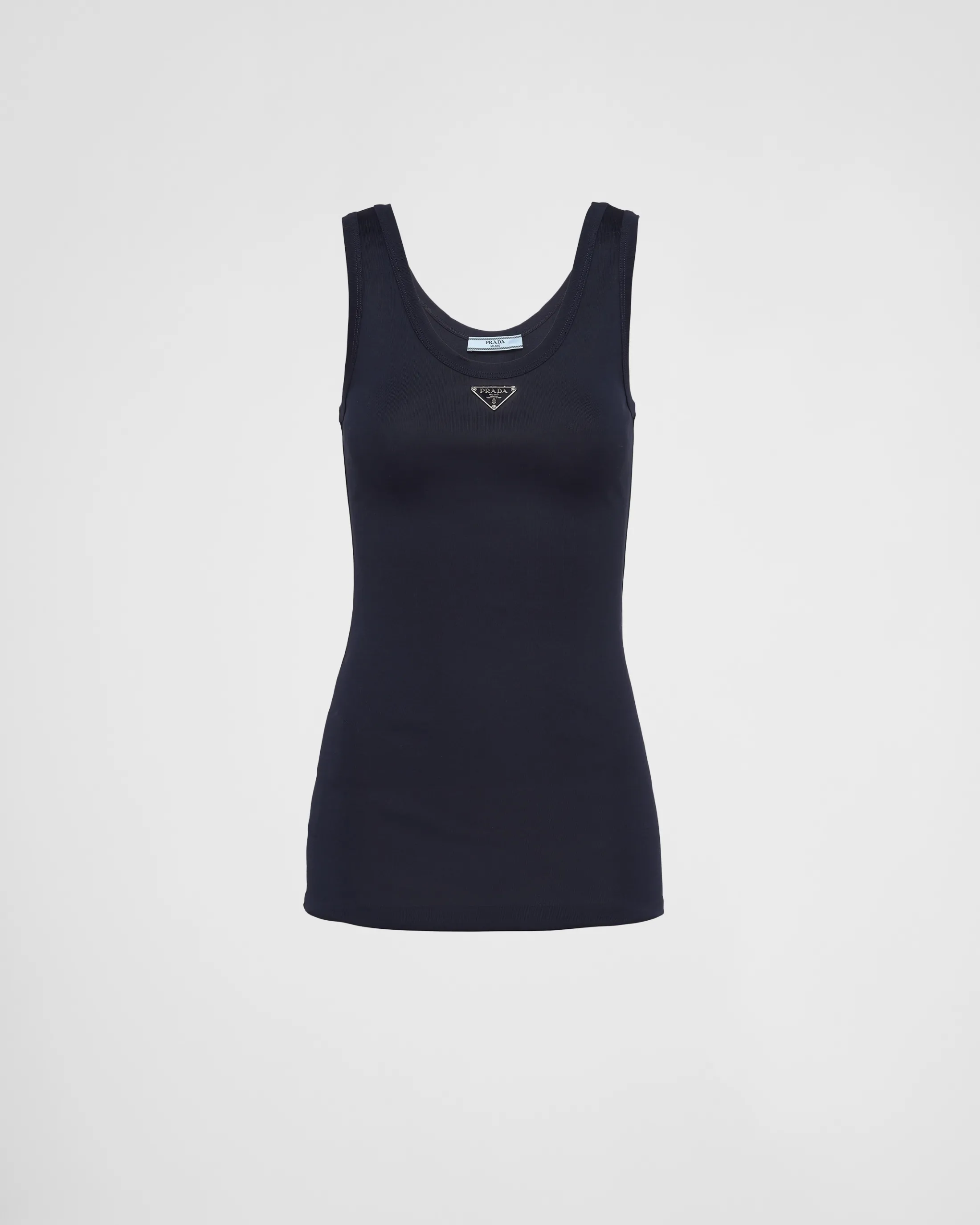 Prada Ribbed knit top Navy Cheap