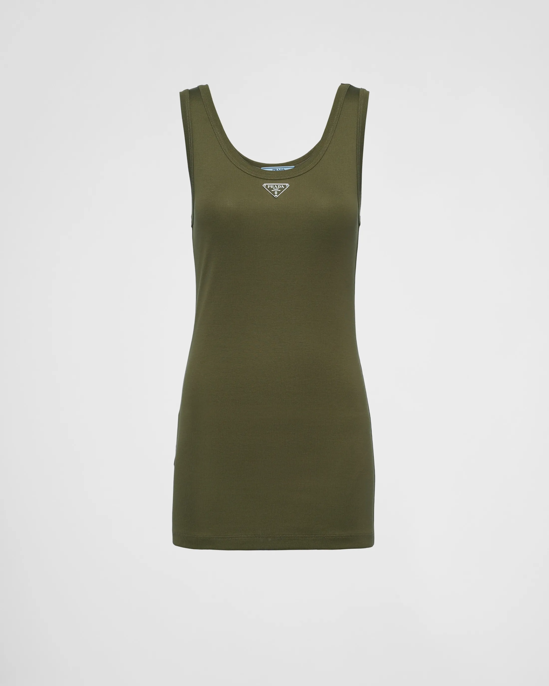 Prada Ribbed knit top Camouflagegreen Flash Sale