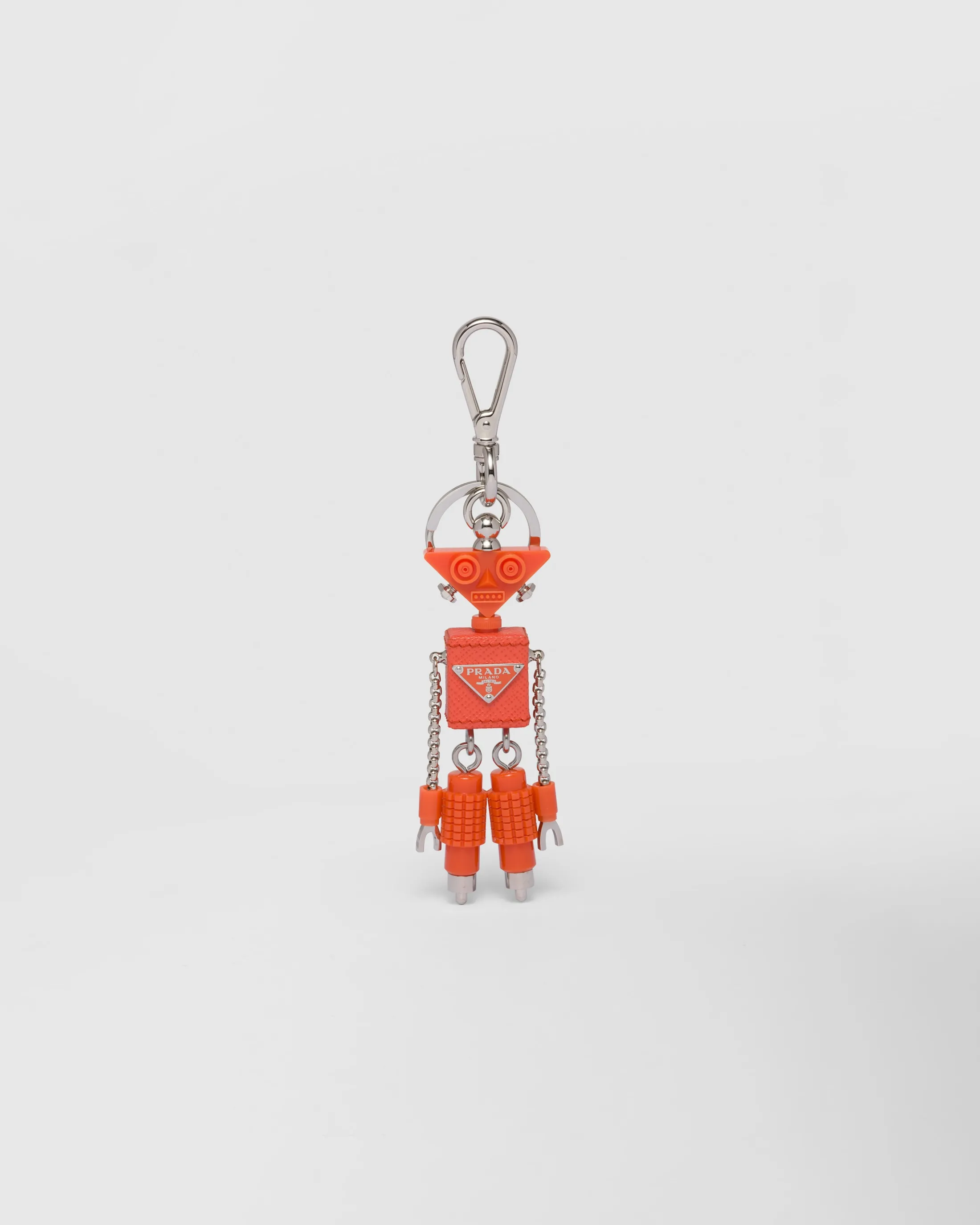 Prada Robot Saffiano leather bag charm Orange Cheap