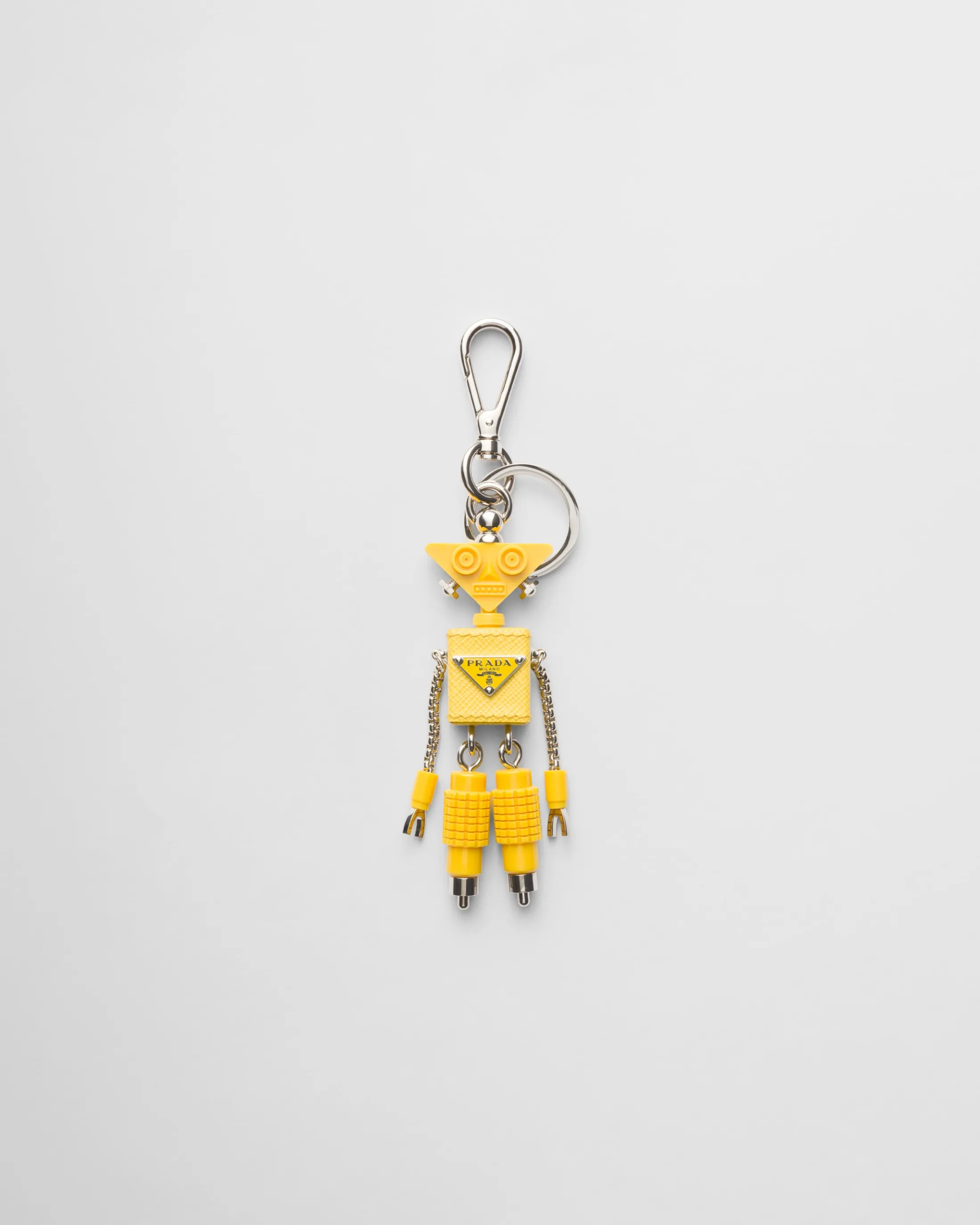 Prada Robot Saffiano leather bag charm Sunnyyellow Flash Sale