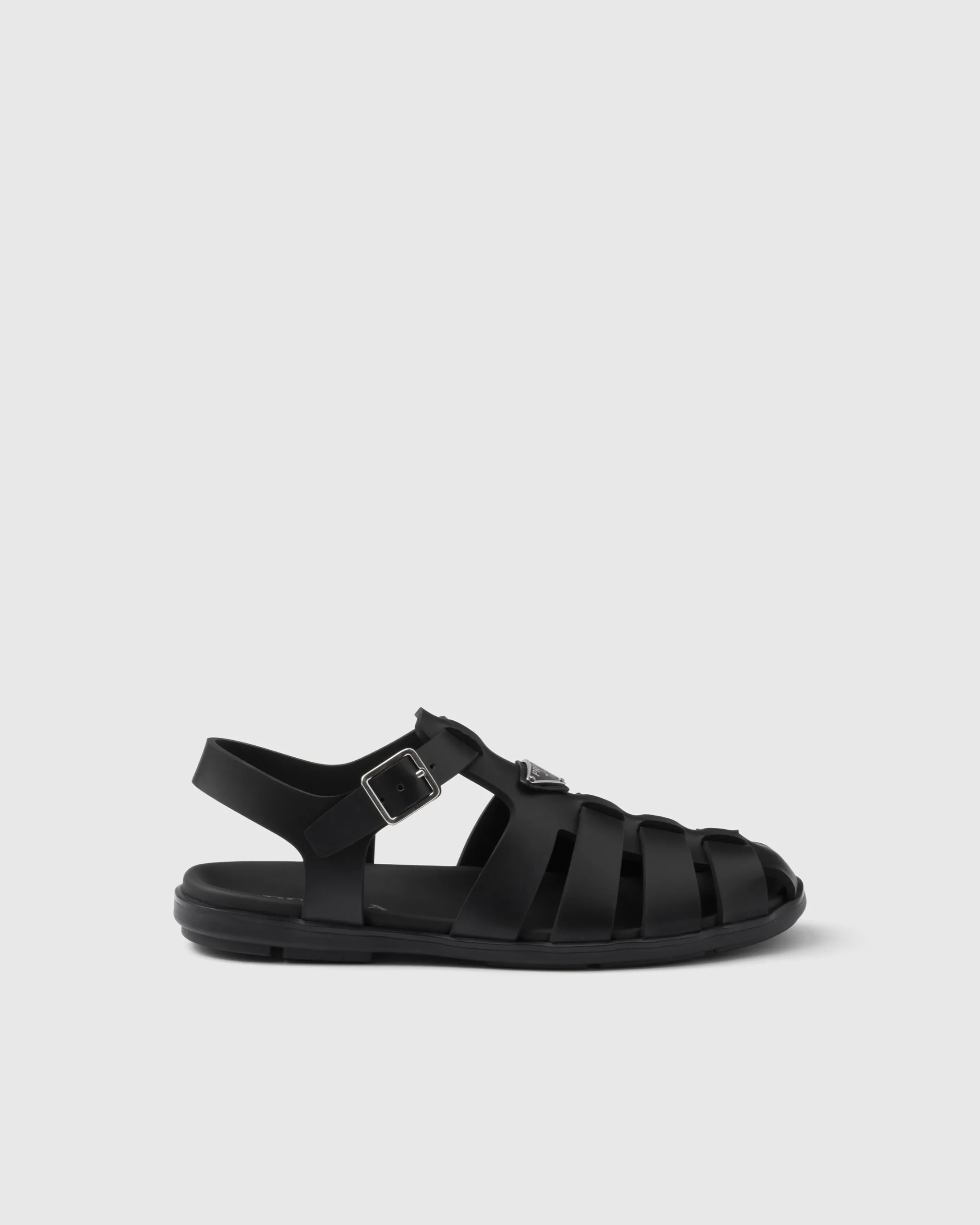 Prada Rubber fisherman sandals Black Outlet