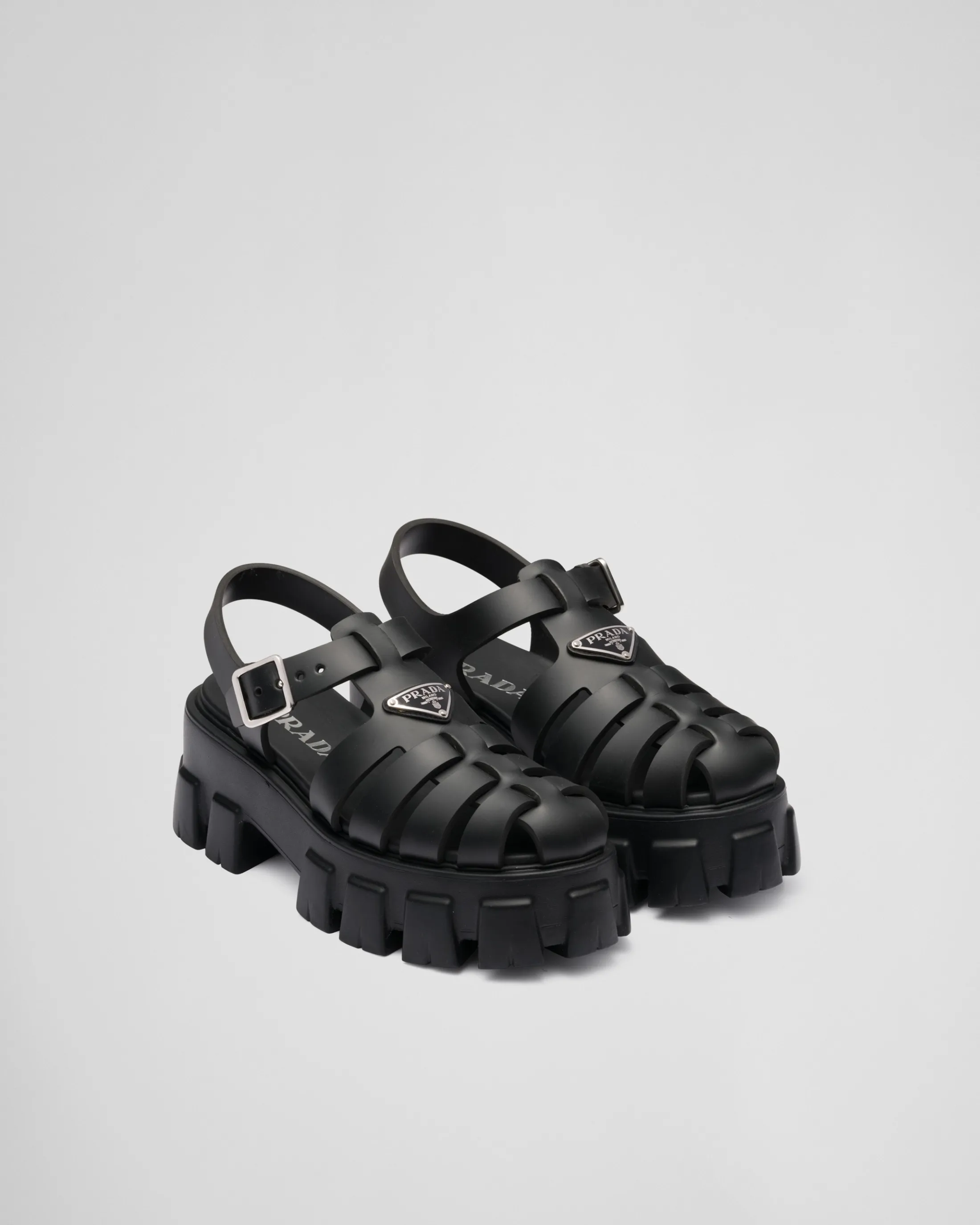 Prada Rubber Monolith sandals Black Best