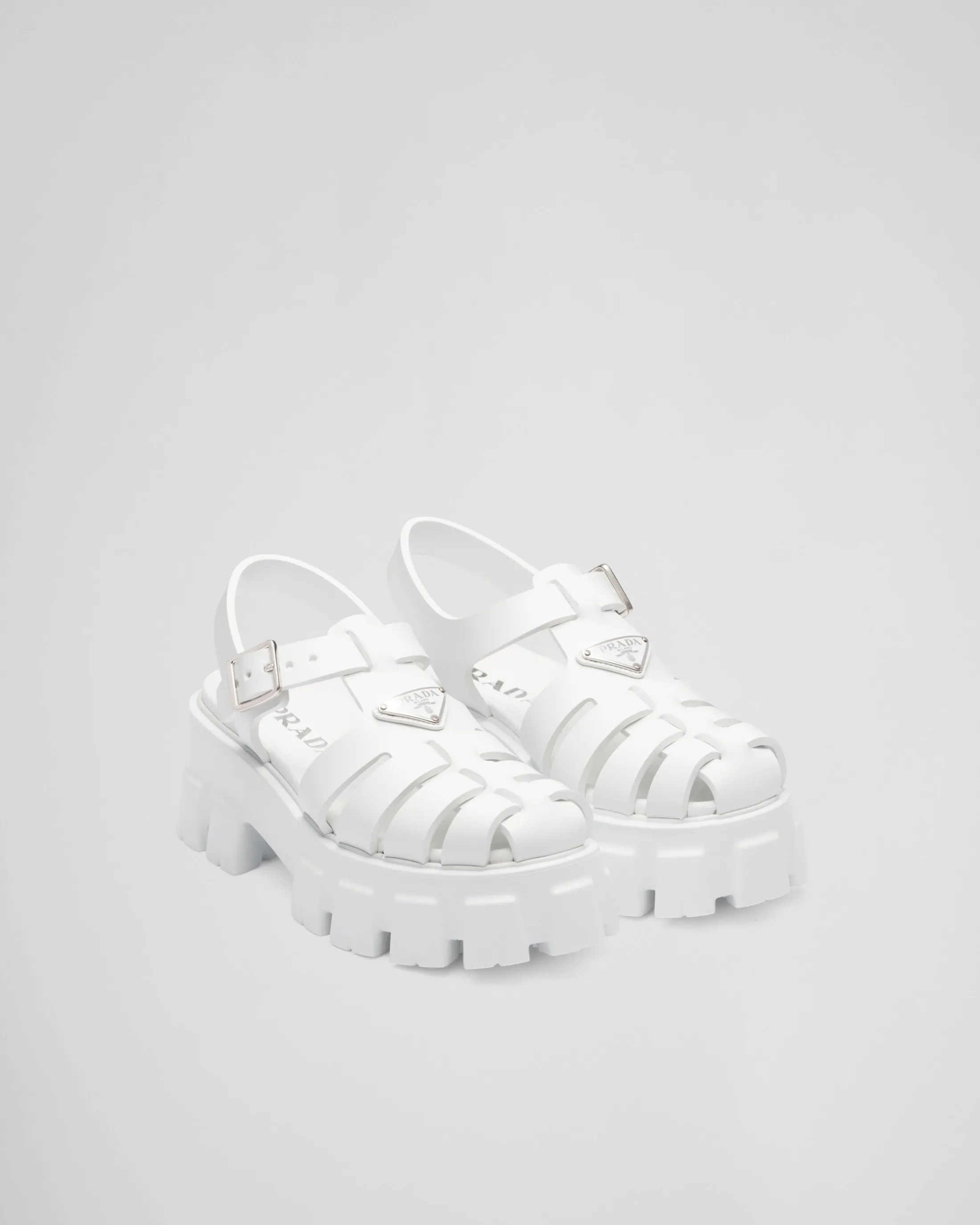 Prada Rubber Monolith sandals White Sale