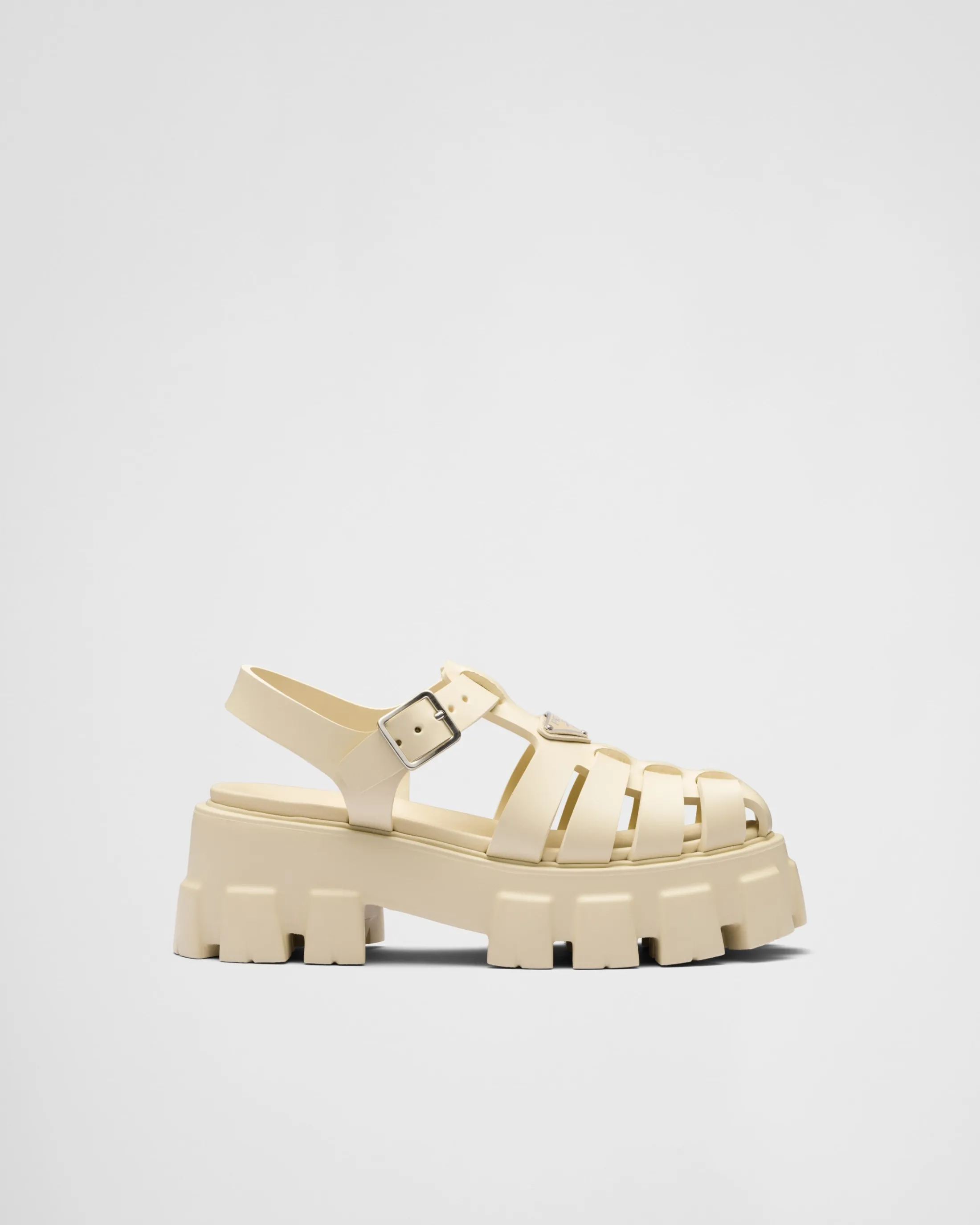 Prada Rubber Monolith sandals Quartz Flash Sale