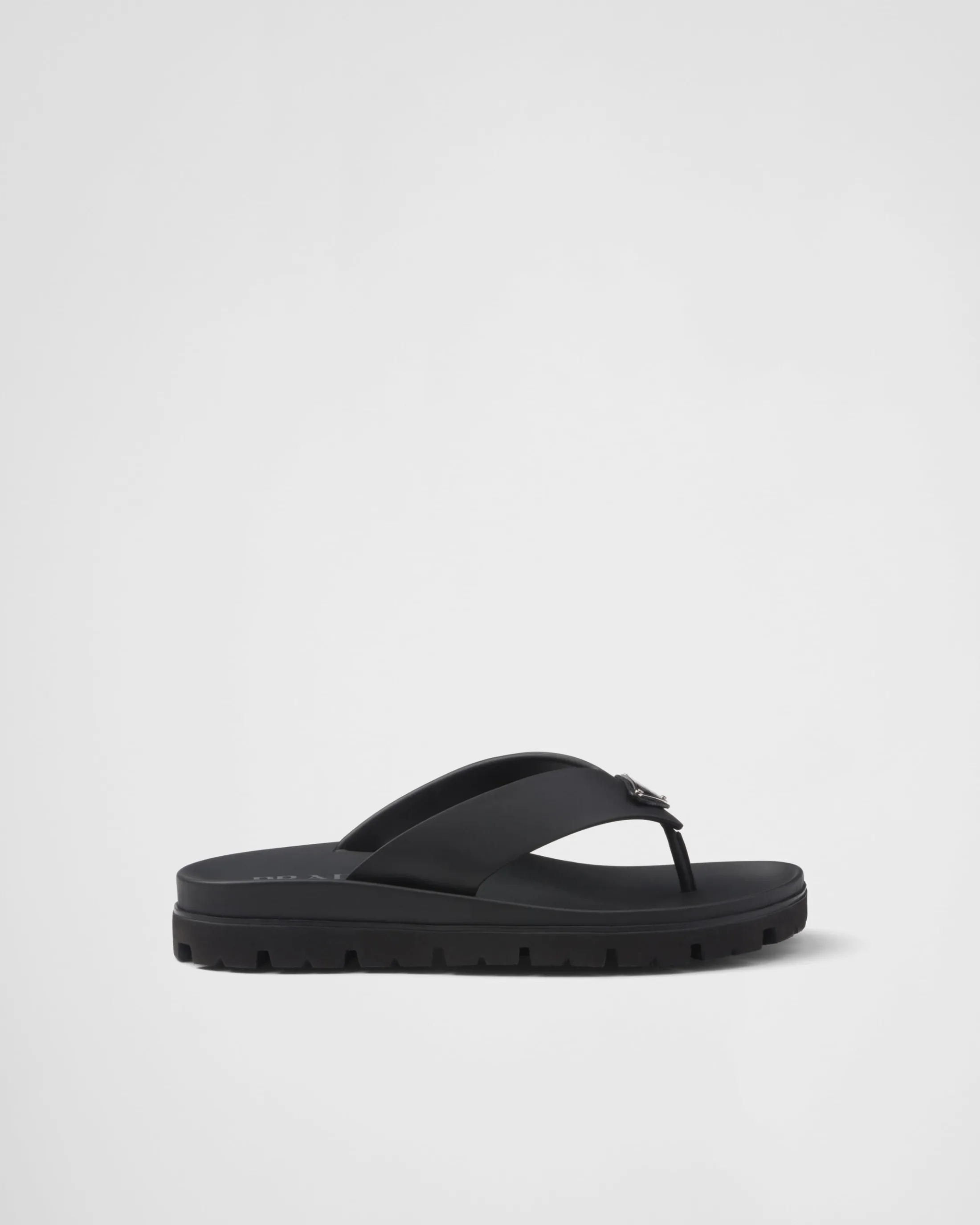 Prada Rubber thong sandals Black Hot