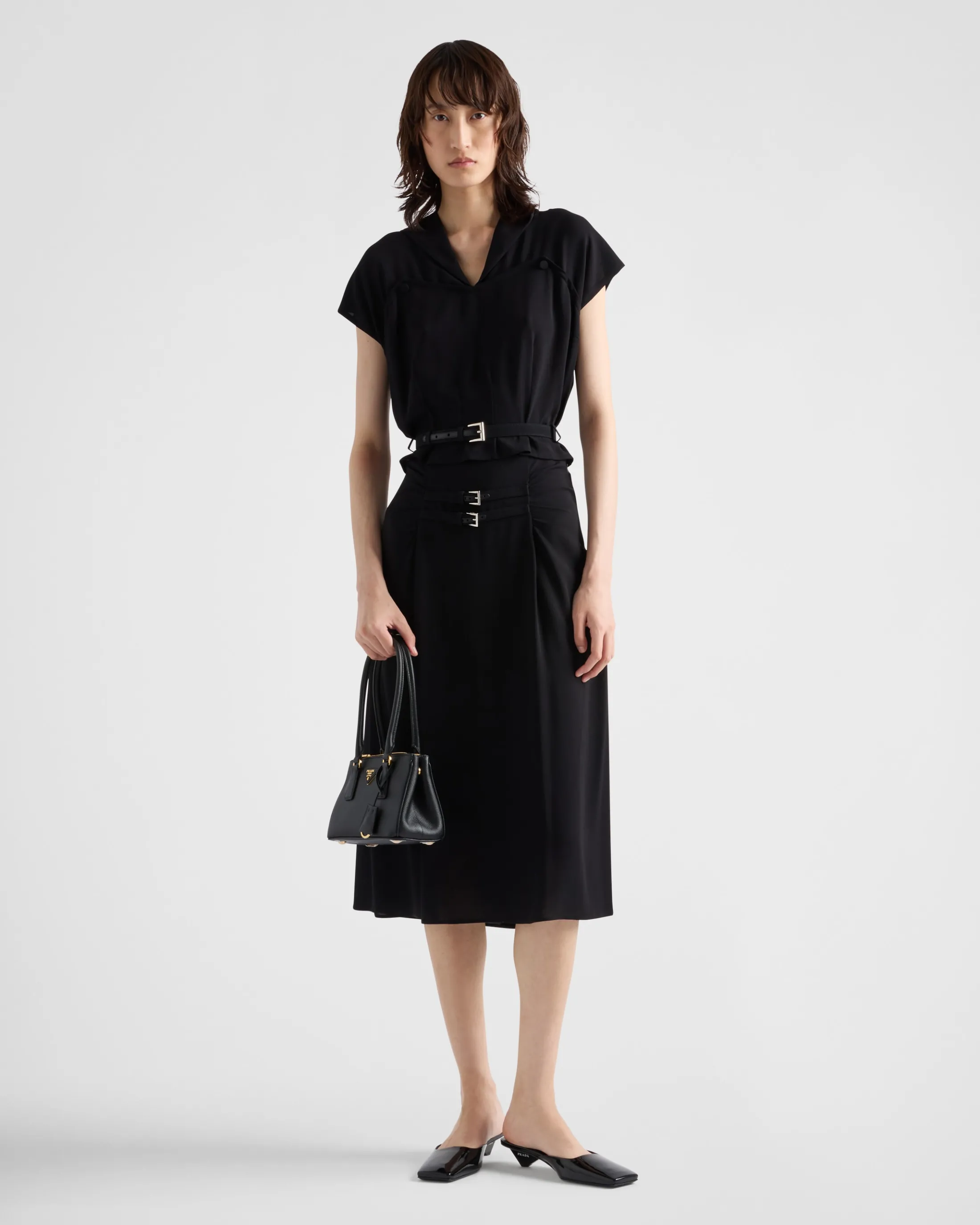 Prada Sablé midi-skirt Black Best