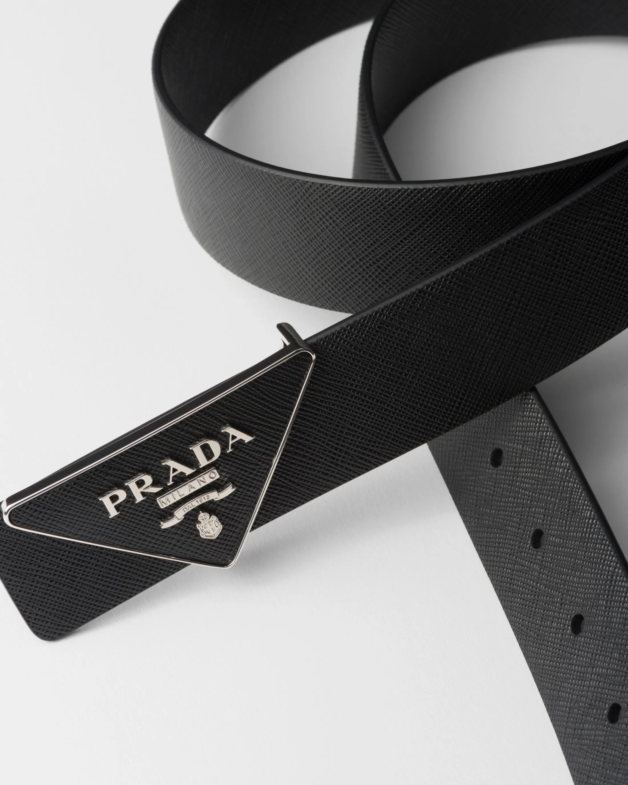 Prada Saffiano belt buckle Black Sale