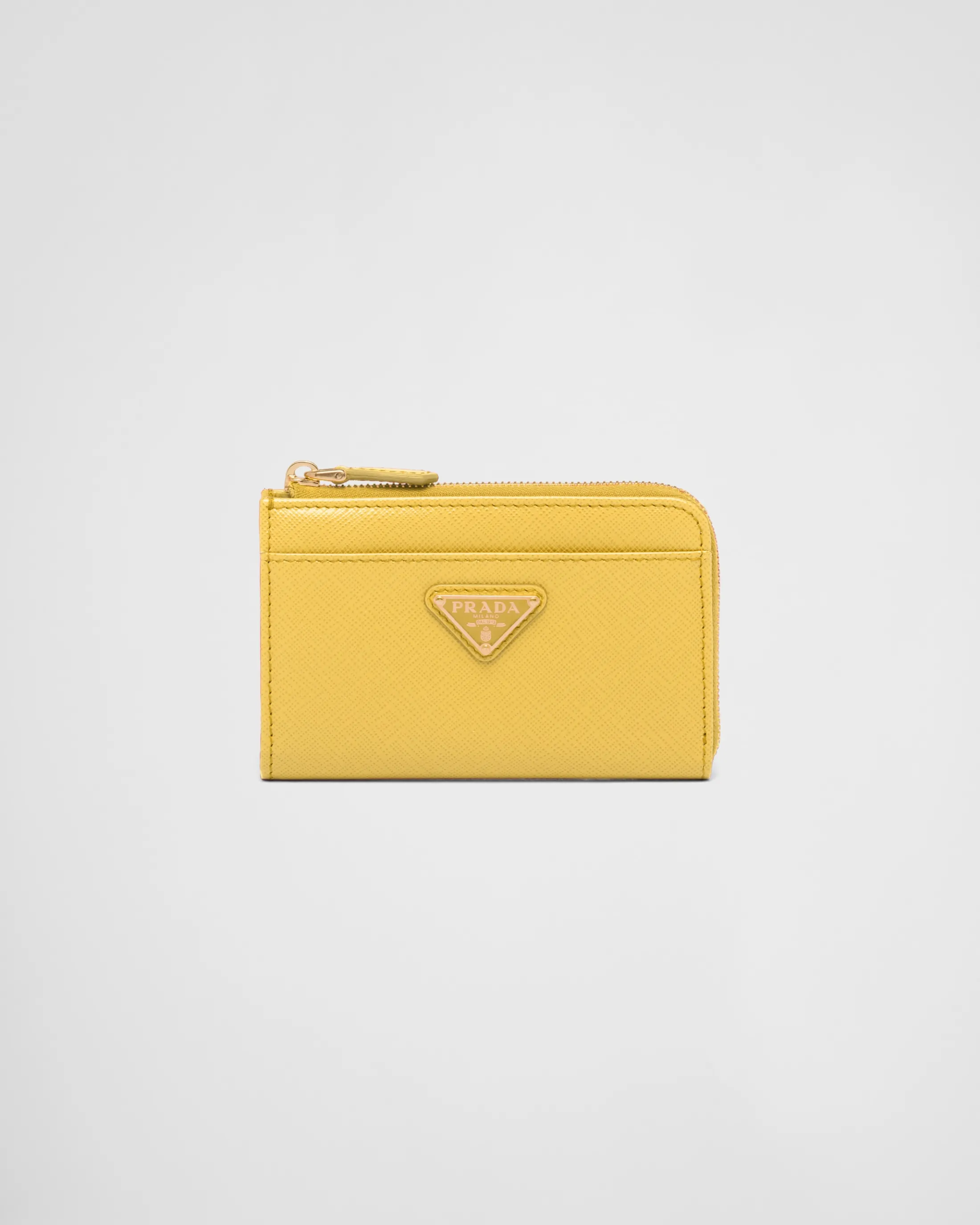 Prada Saffiano keychain Sunnyyellow New