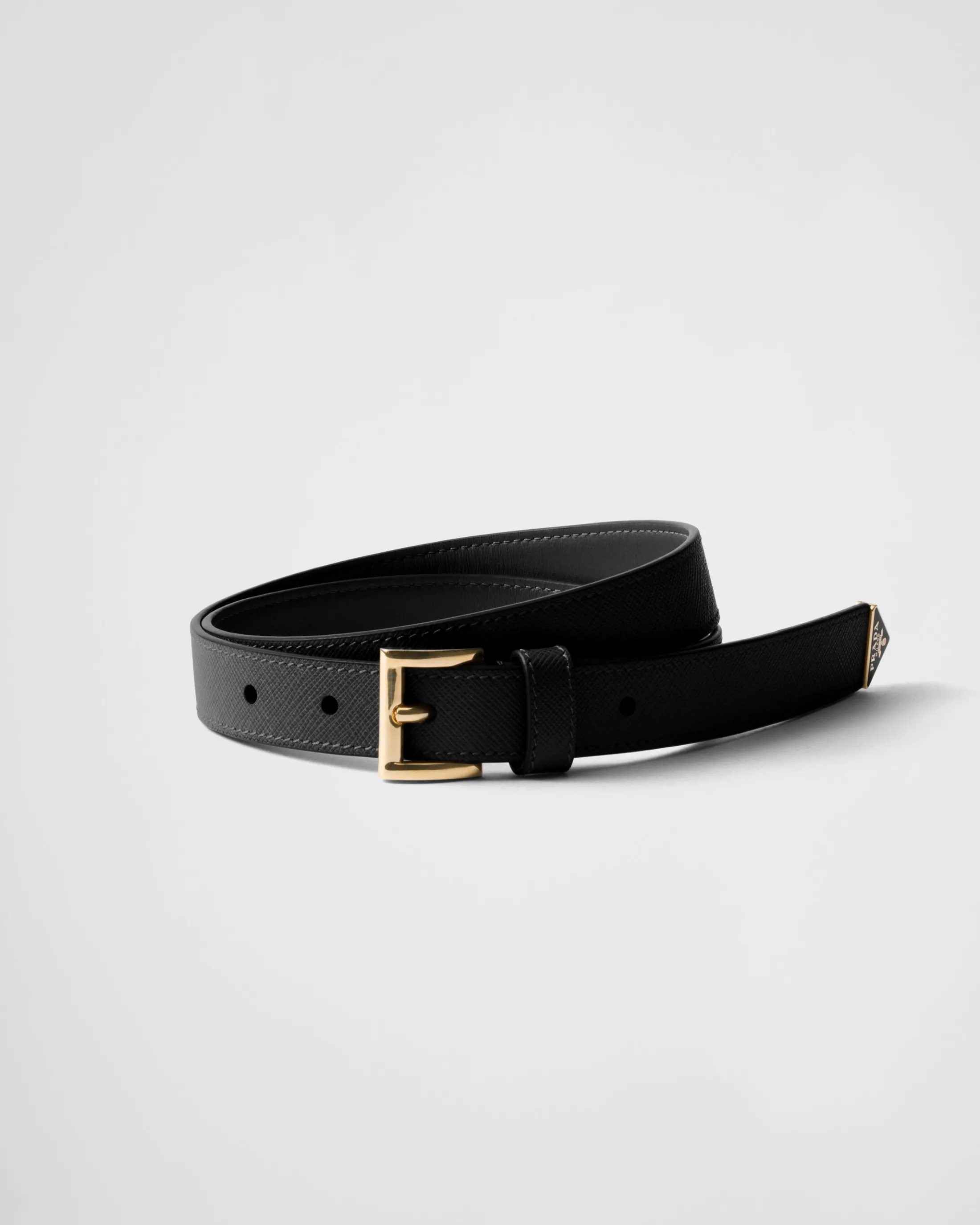 Prada Saffiano leather belt Black Cheap