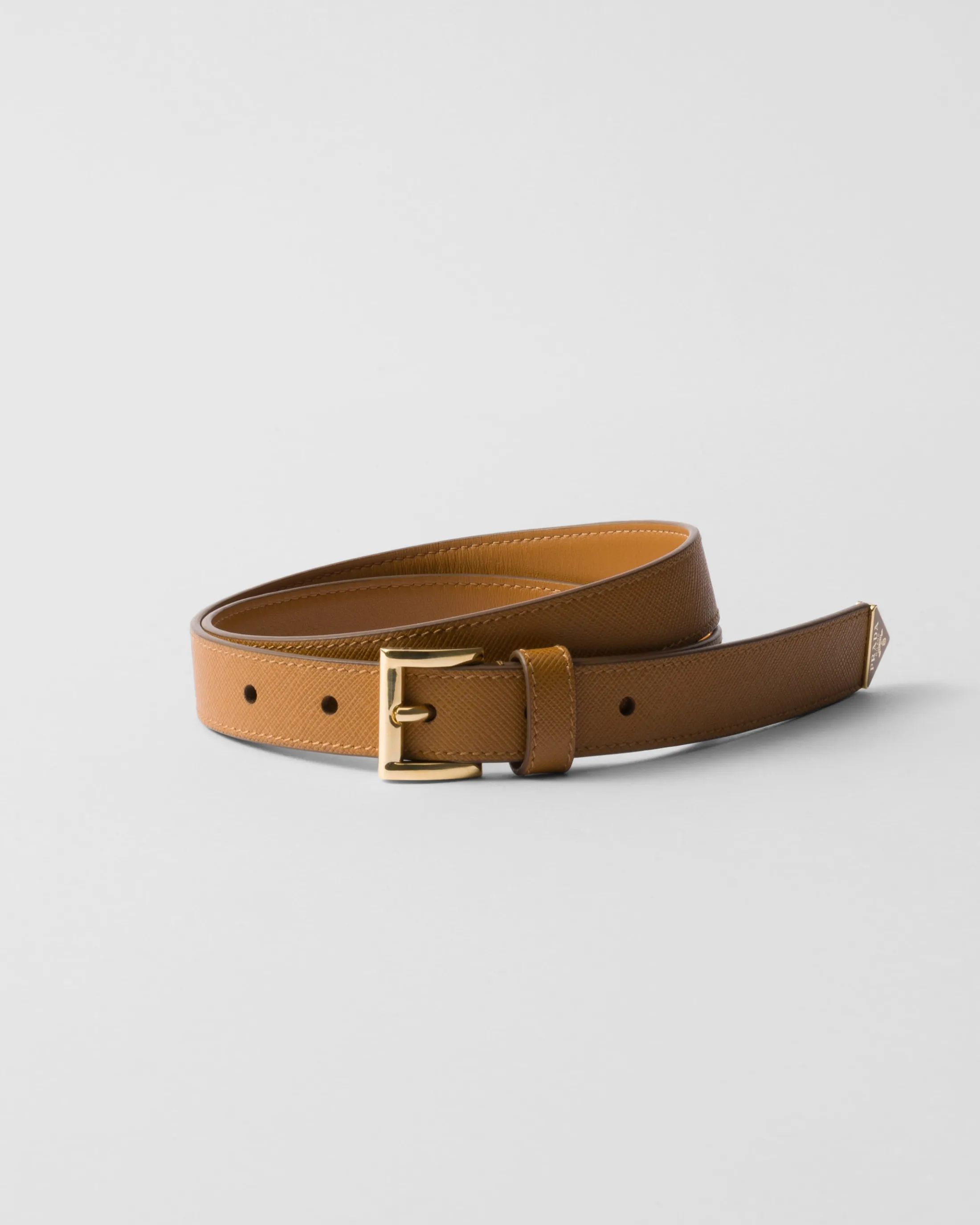 Prada Saffiano leather belt Caramel Fashion