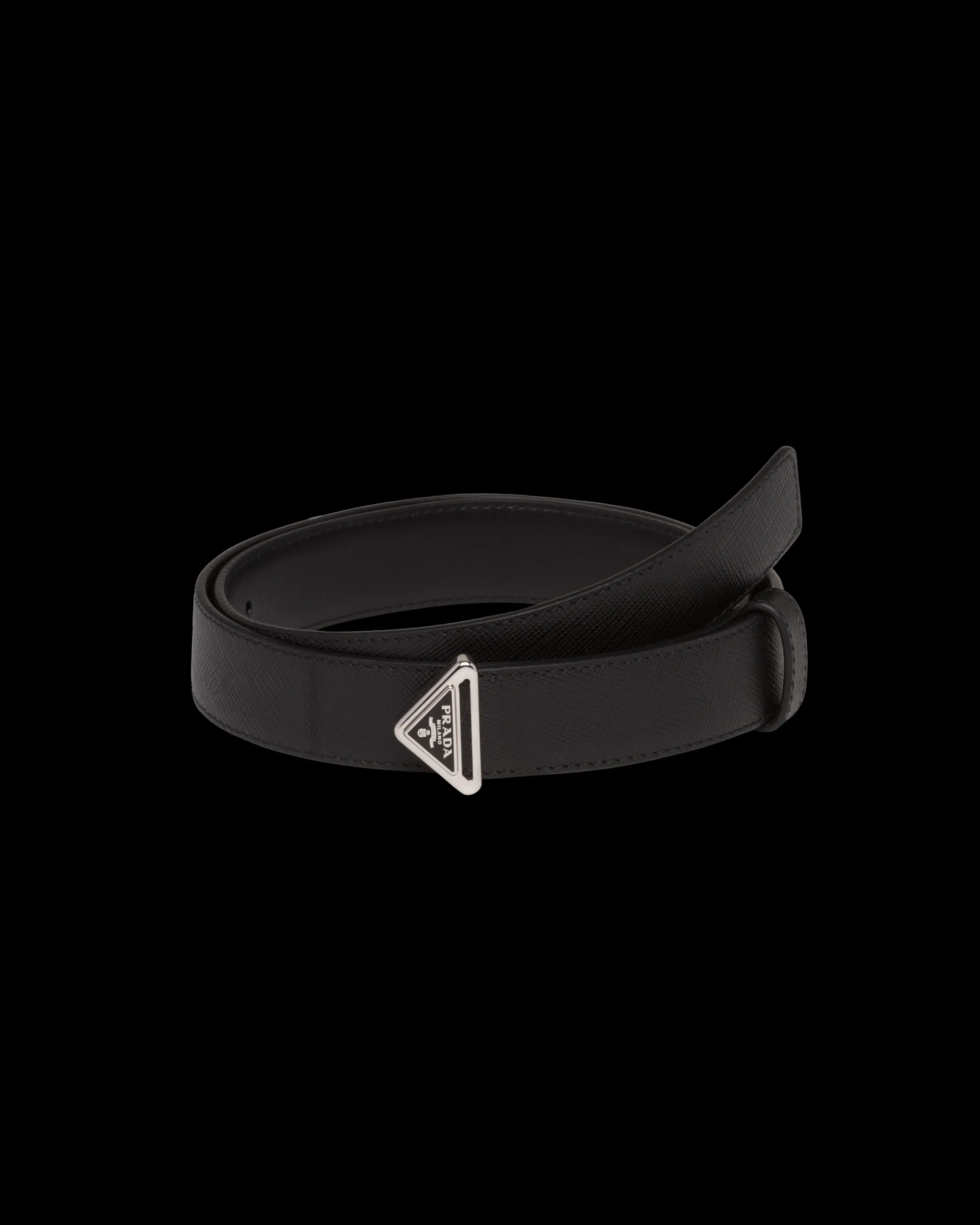 Prada Saffiano leather belt Black Online