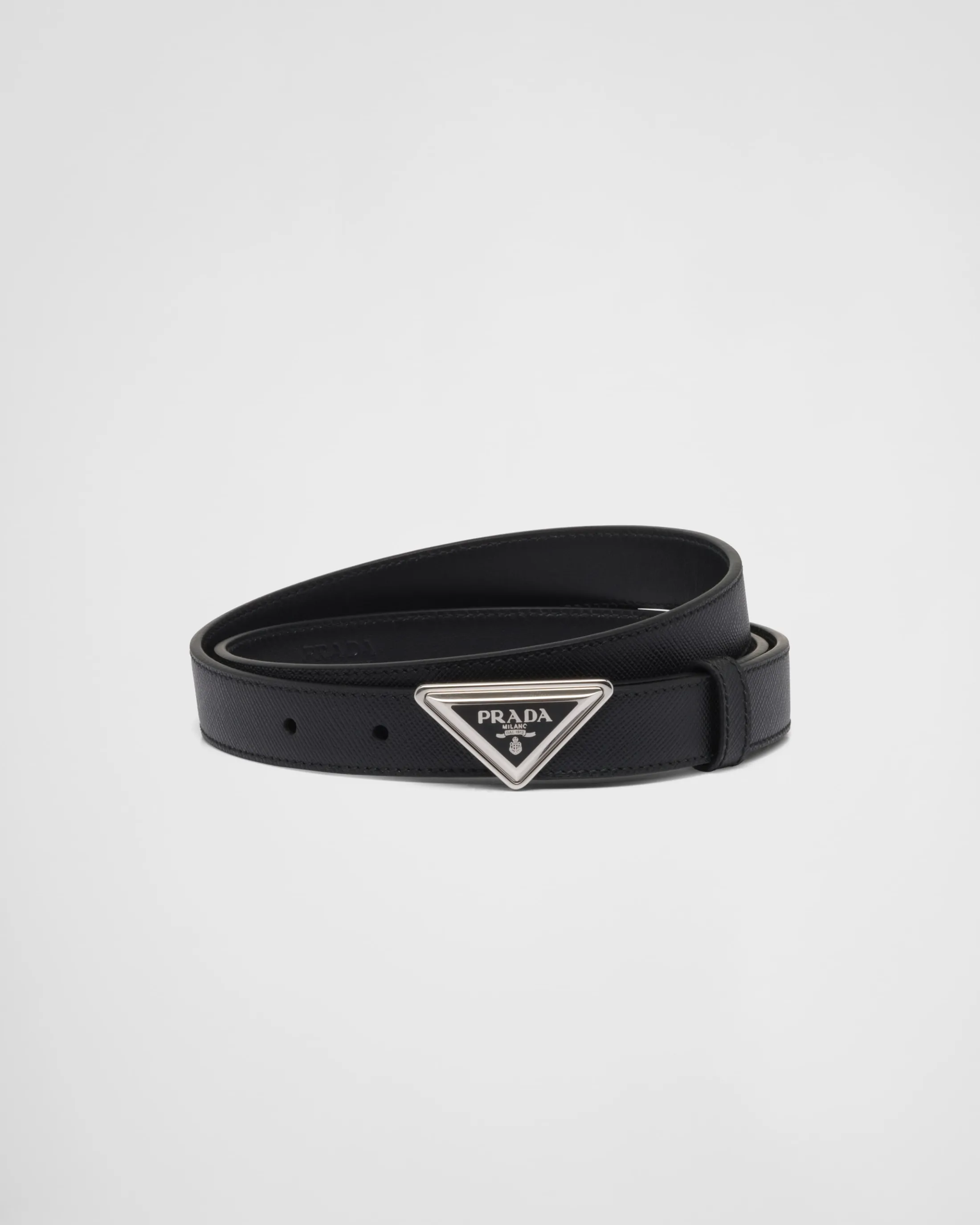 Prada Saffiano leather belt Black Store