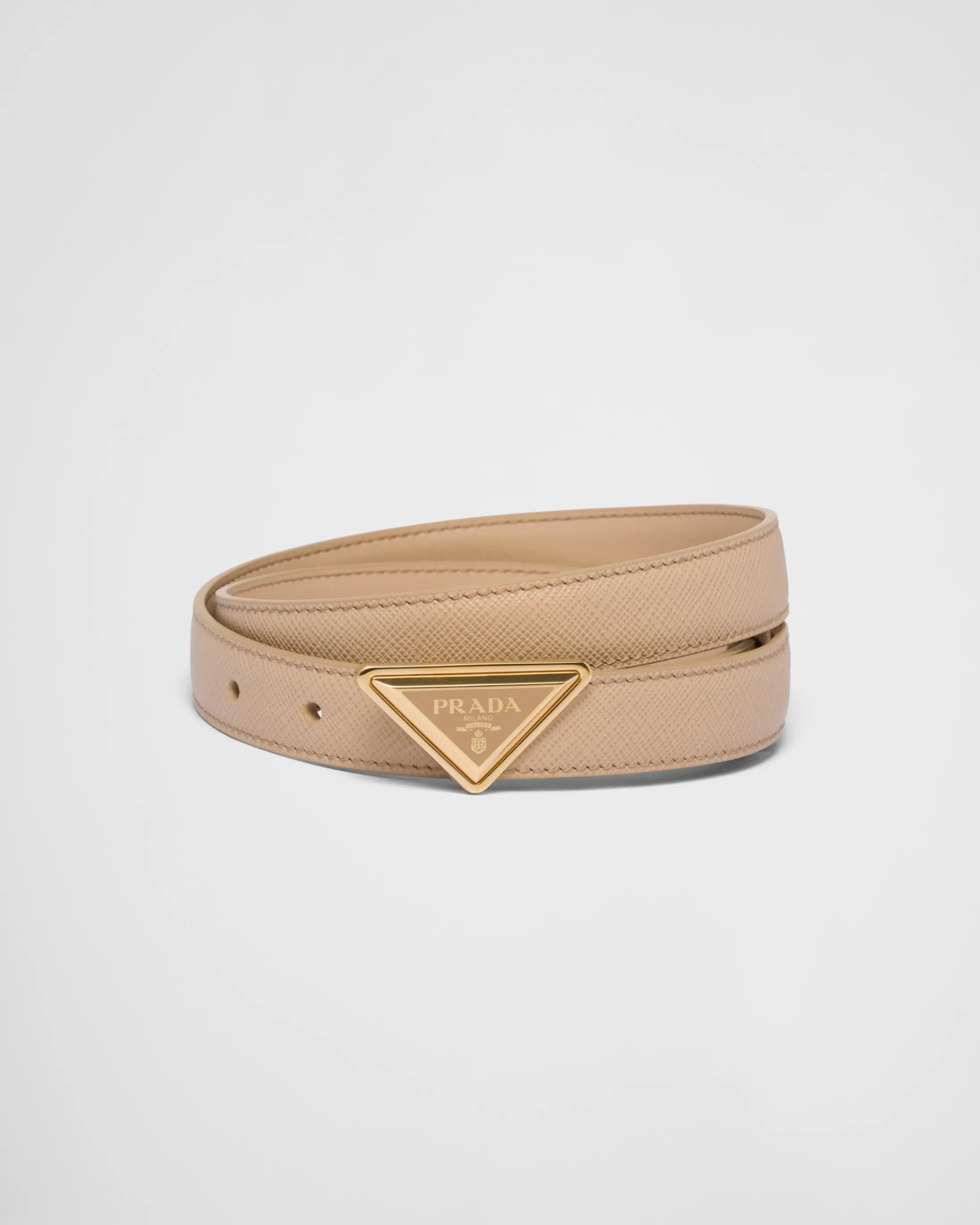 Prada Saffiano leather belt Sandbeige Flash Sale