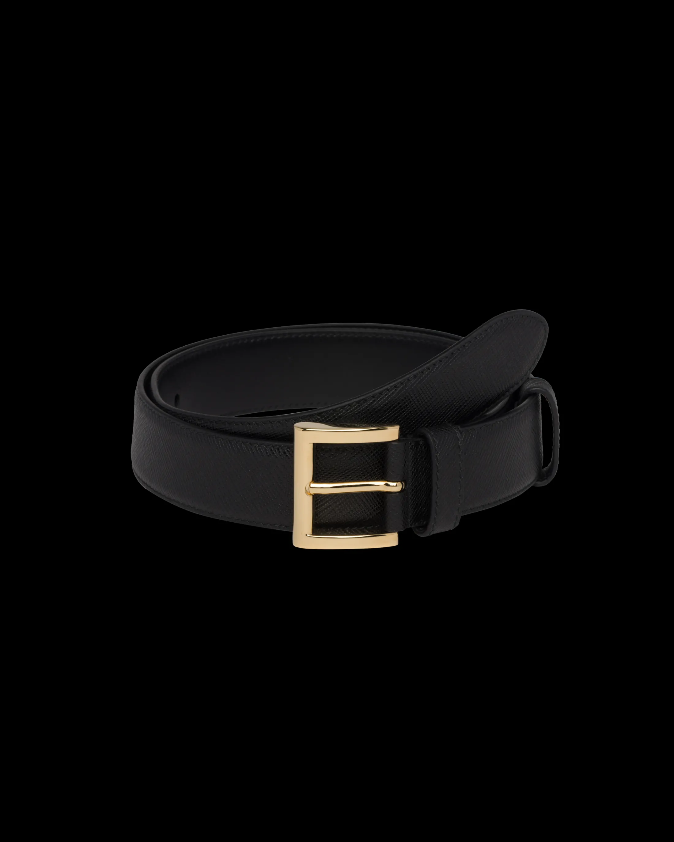 Prada Saffiano Leather Belt Black Store