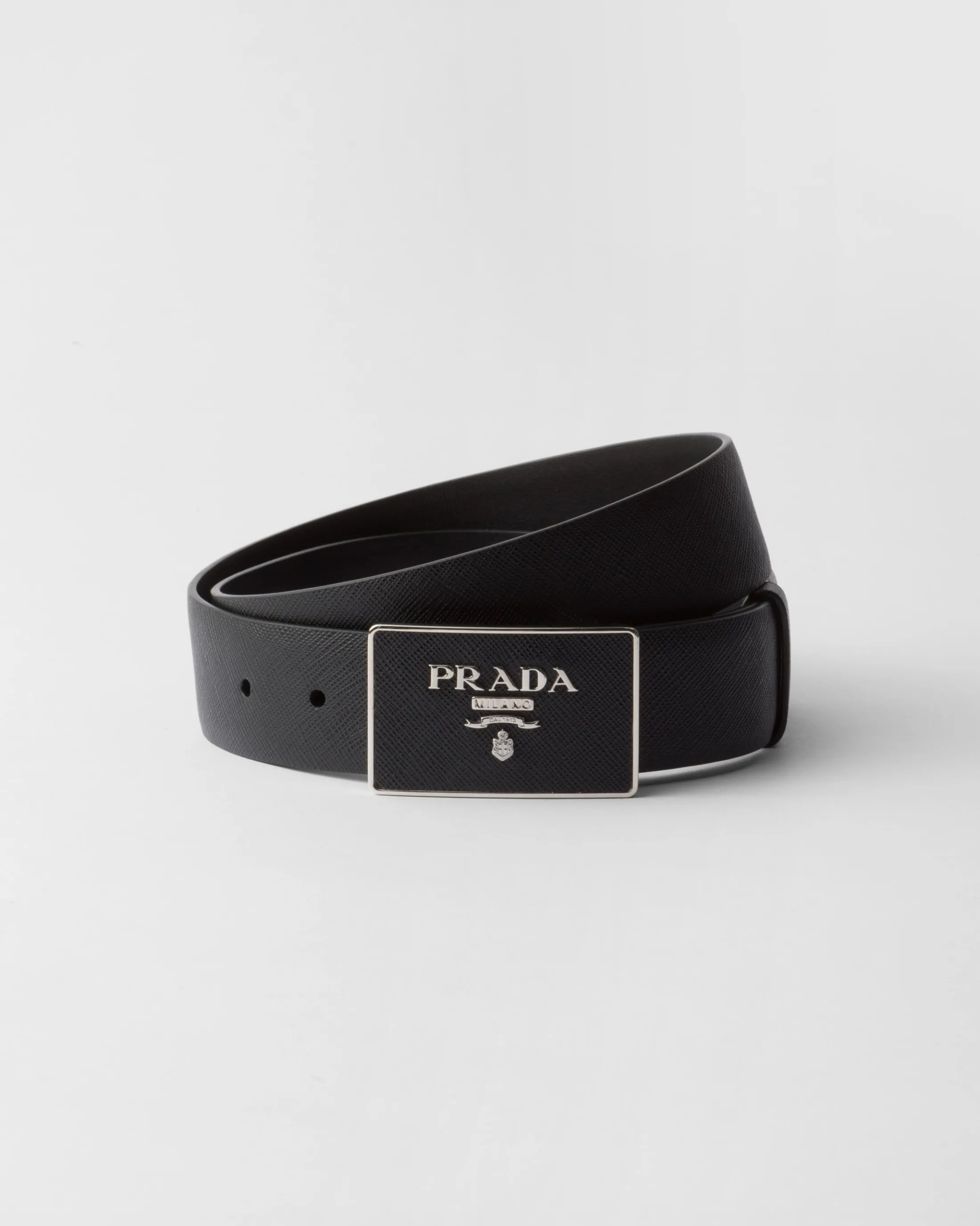 Prada Saffiano leather belt Black Sale