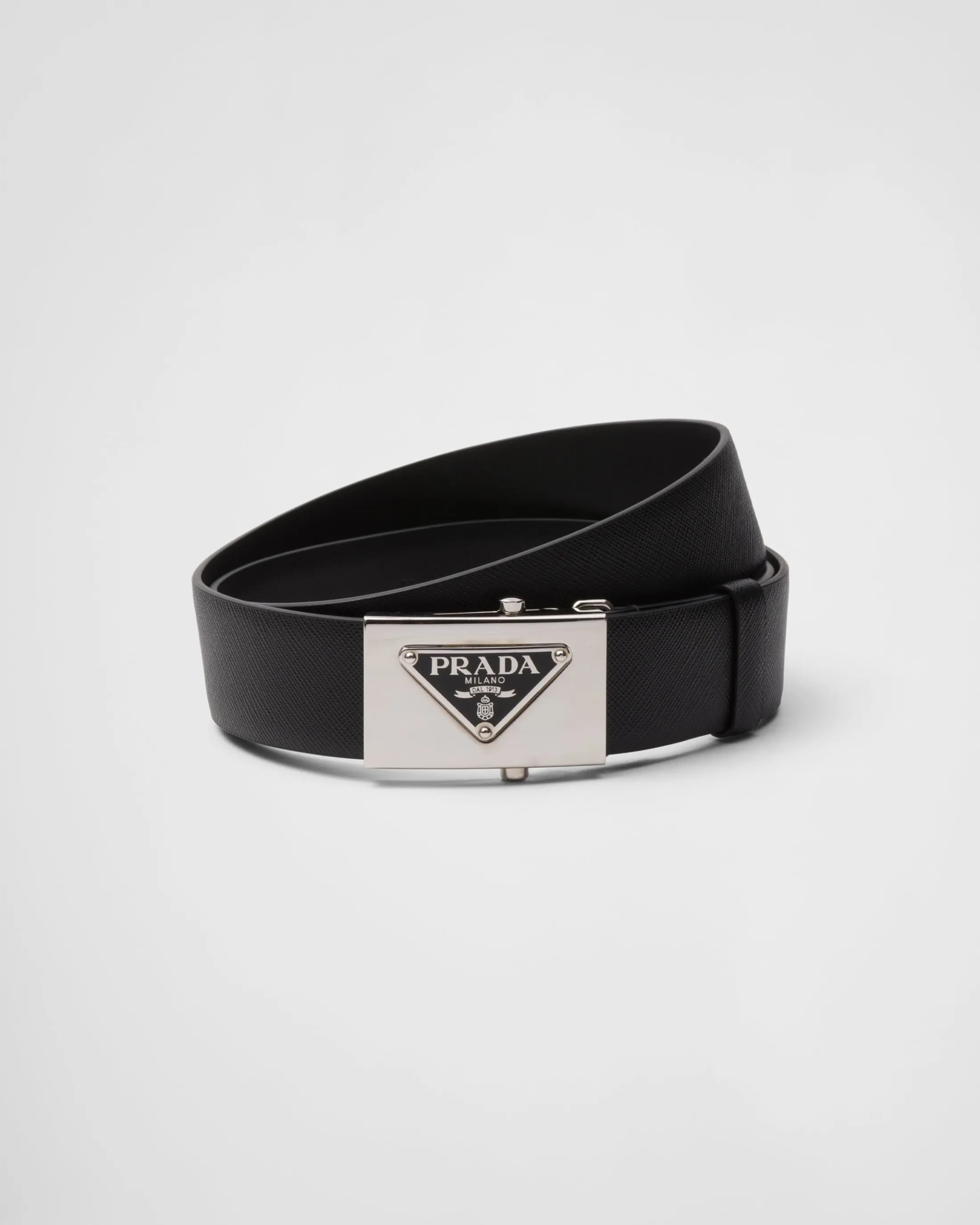 Prada Saffiano leather belt Black Cheap