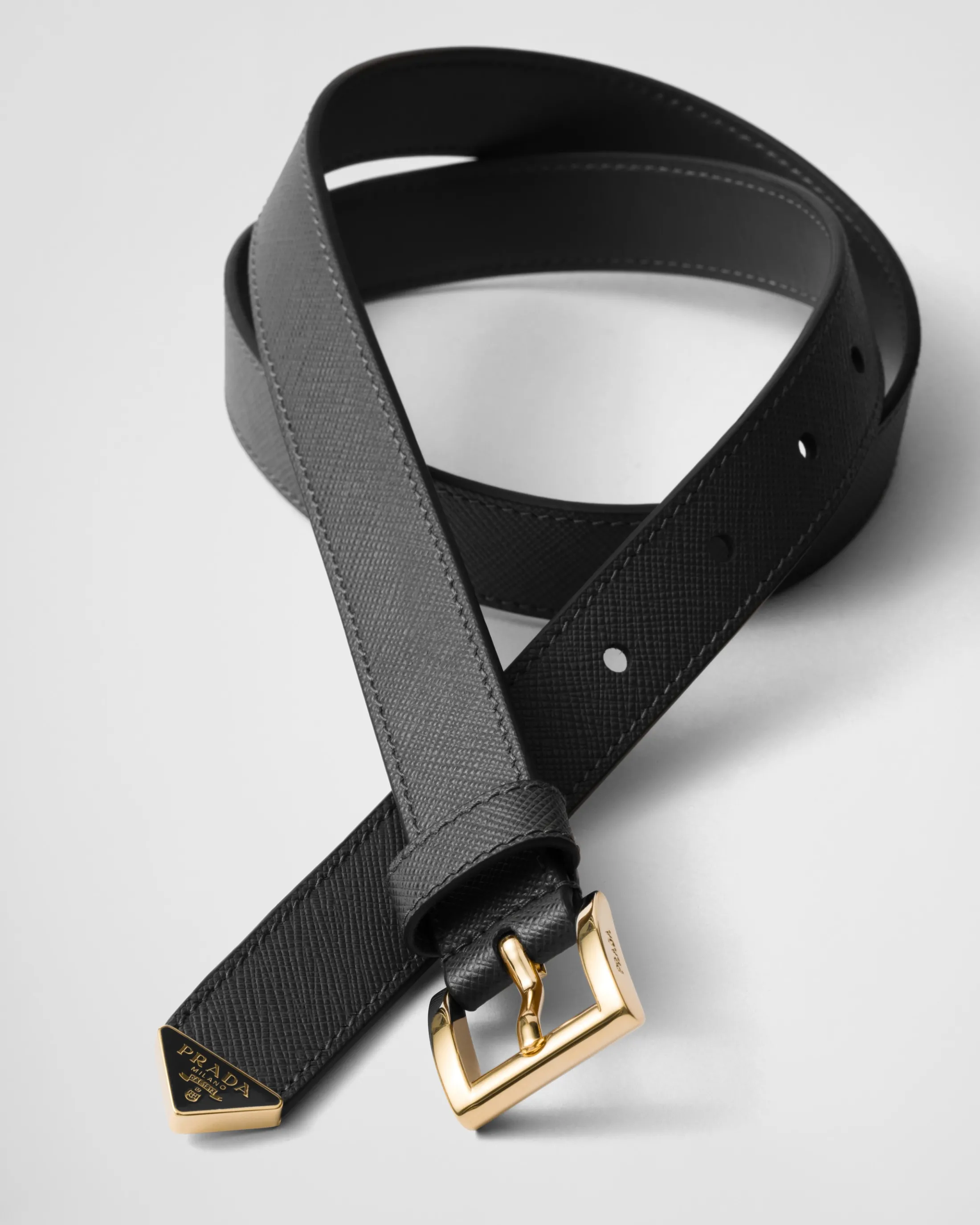 Prada Saffiano leather belt Black Cheap