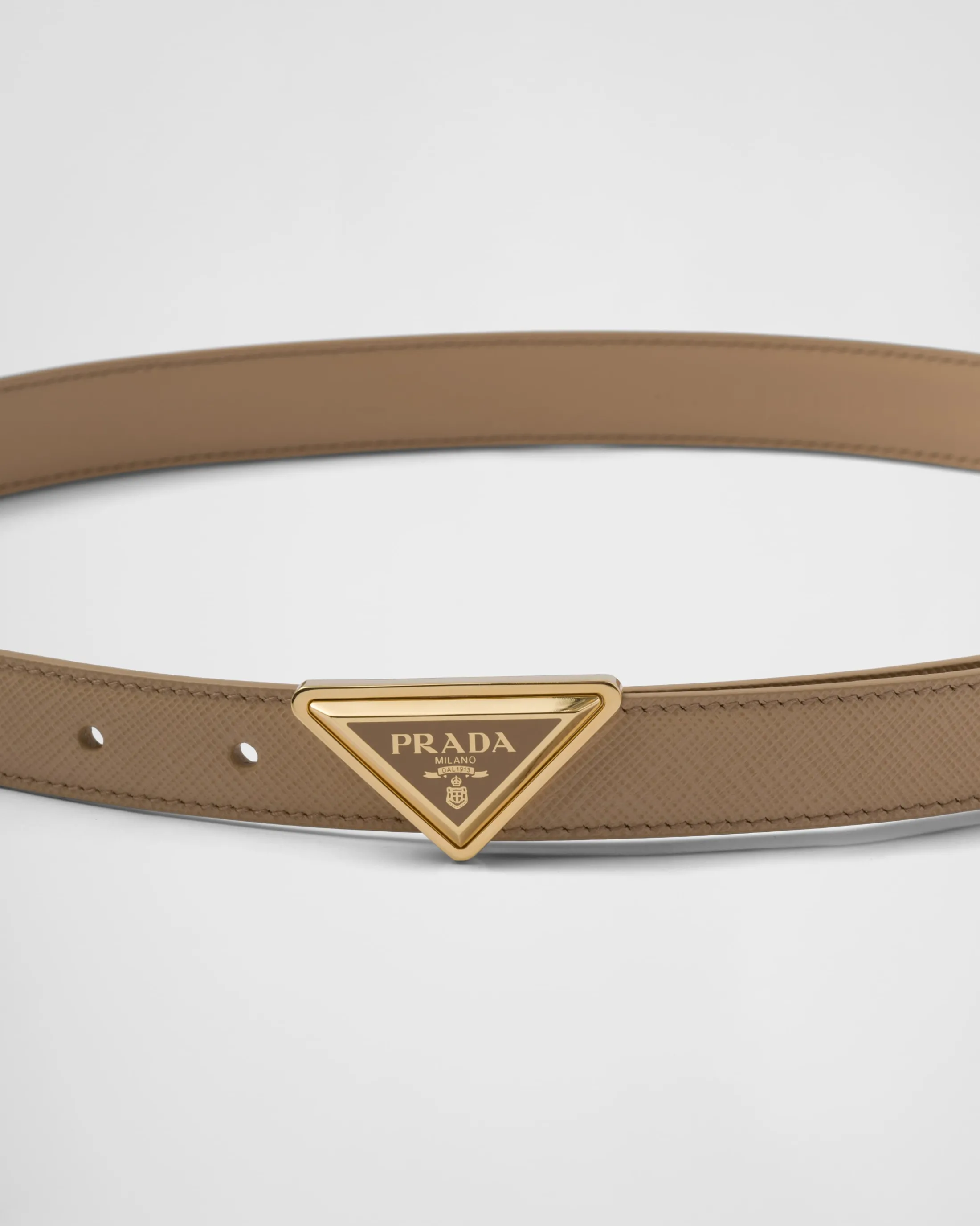 Prada Saffiano leather belt Sandbeige Flash Sale