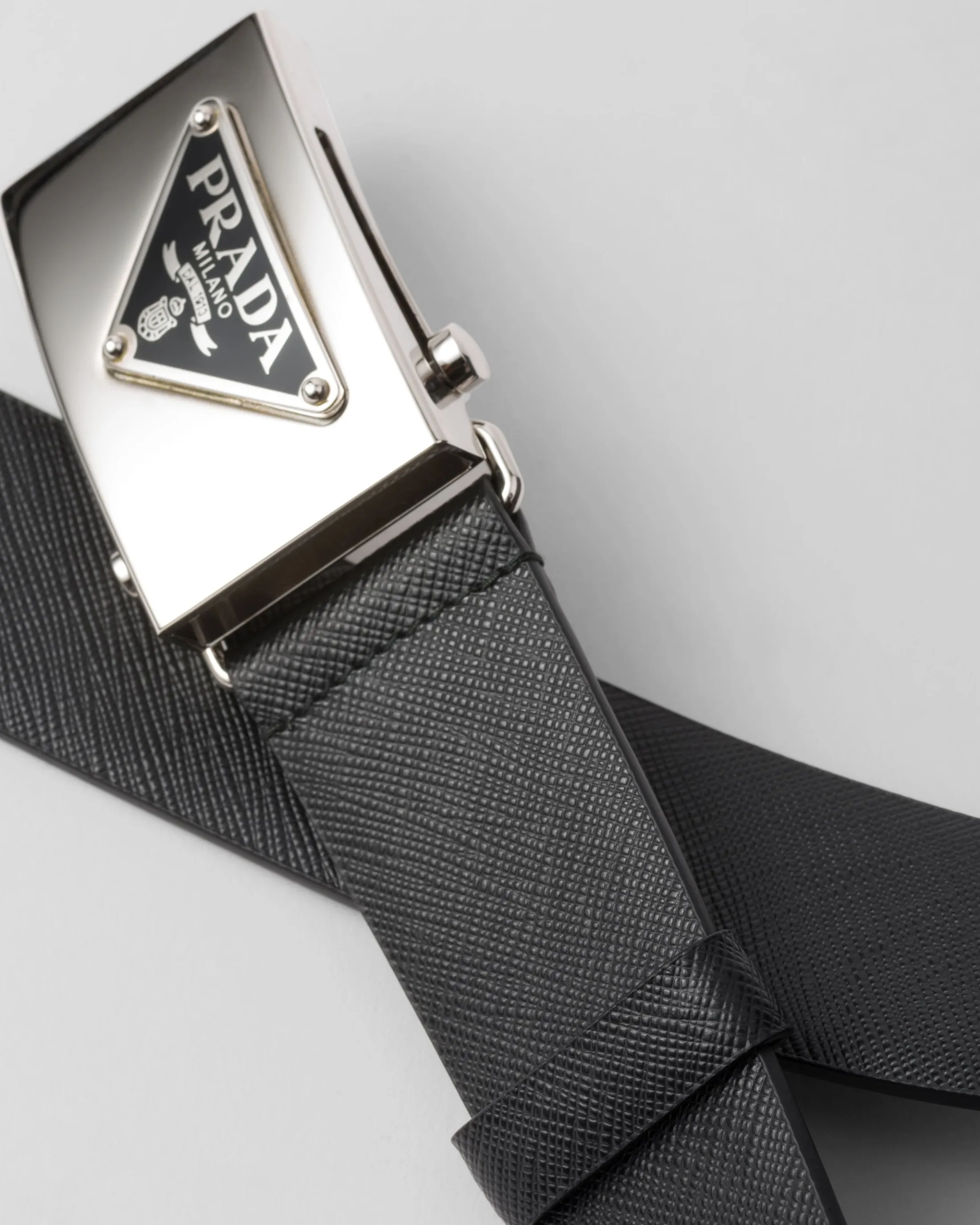 Prada Saffiano leather belt Black Cheap