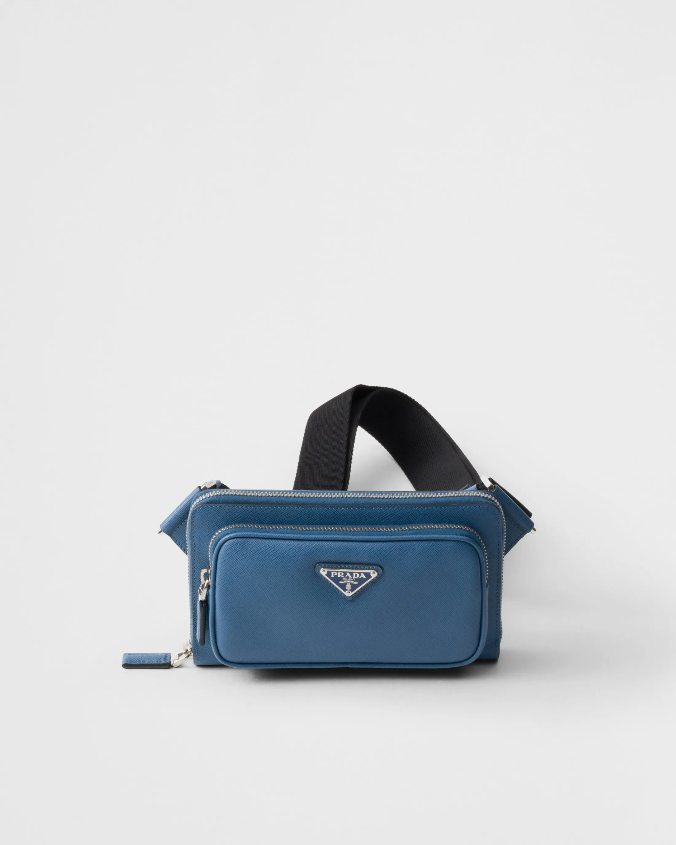 Prada Saffiano leather belt bag Airforceblue Cheap