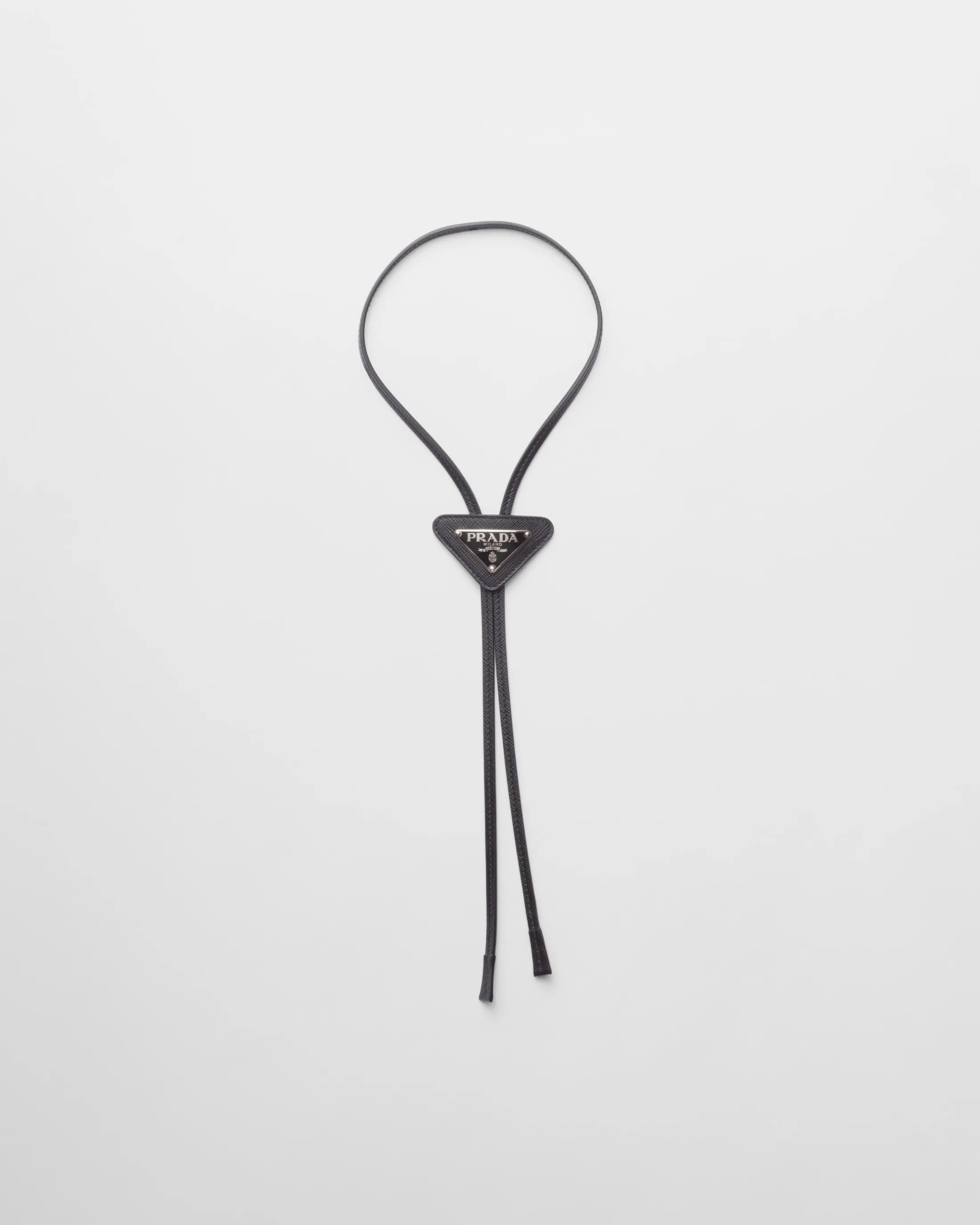 Prada Saffiano leather bolo tie Black Sale