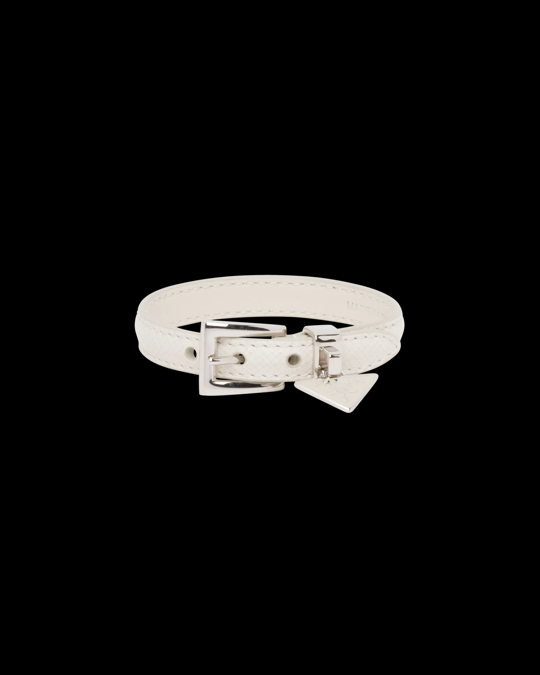 Prada Saffiano leather bracelet Chalkwhite Online