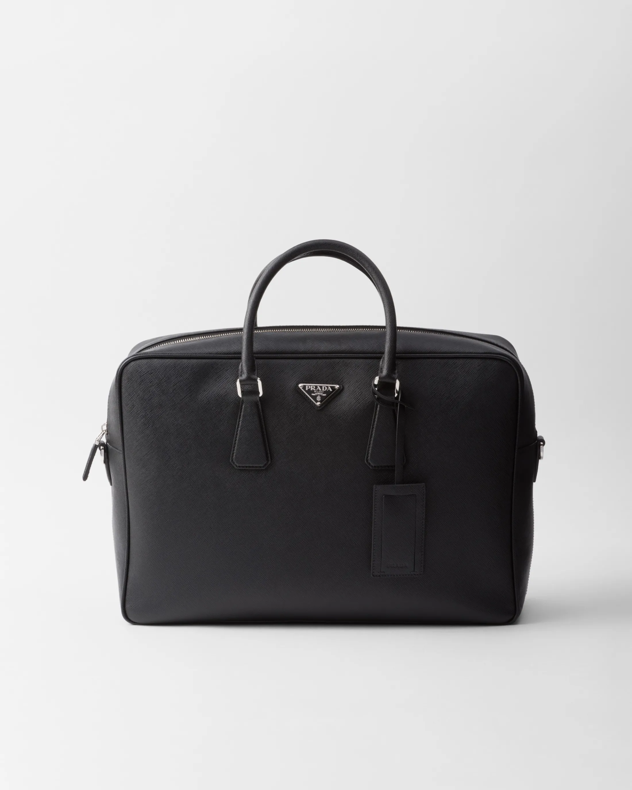 Prada Saffiano leather briefcase Black Flash Sale