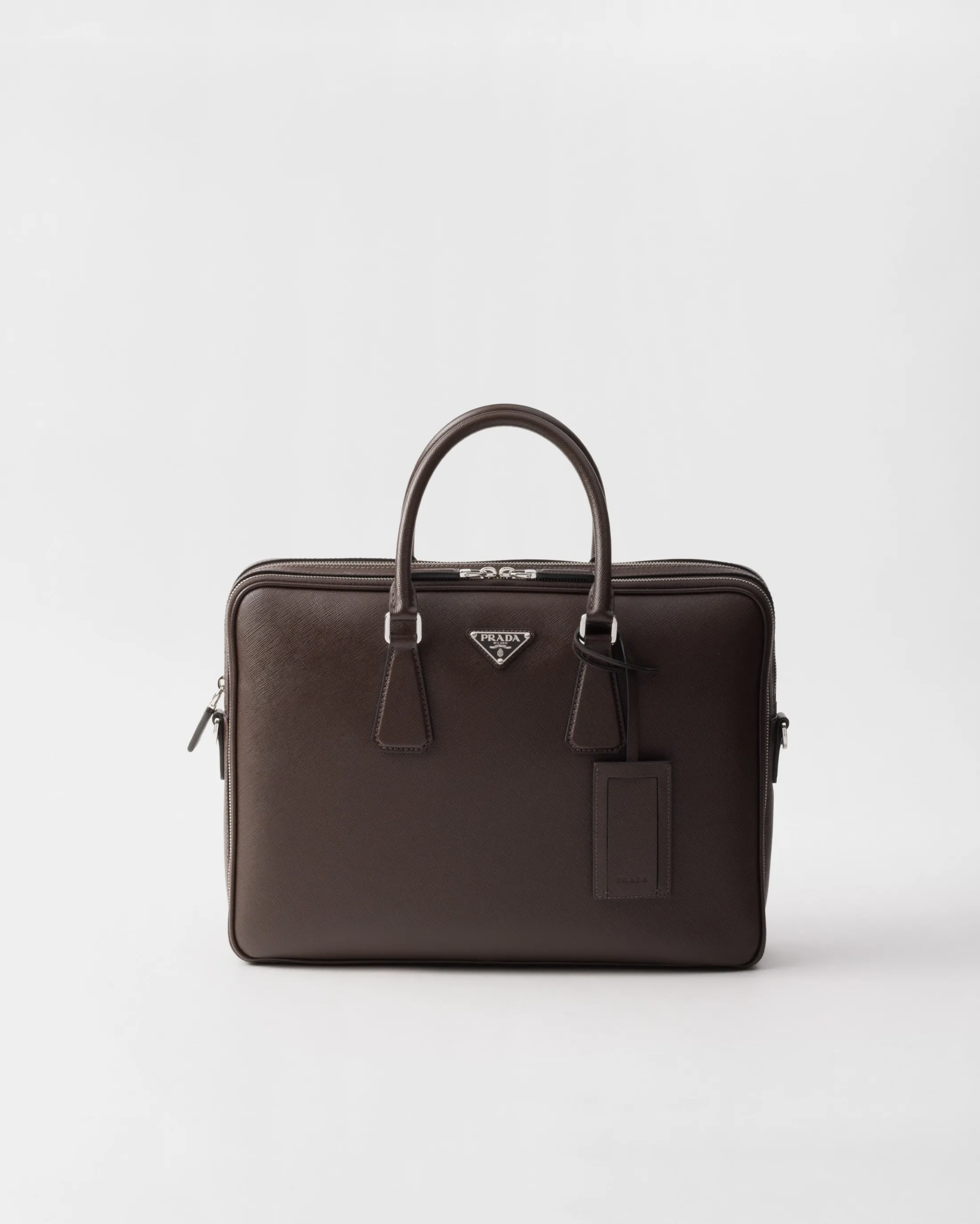 Prada Saffiano leather briefcase Coffee Shop