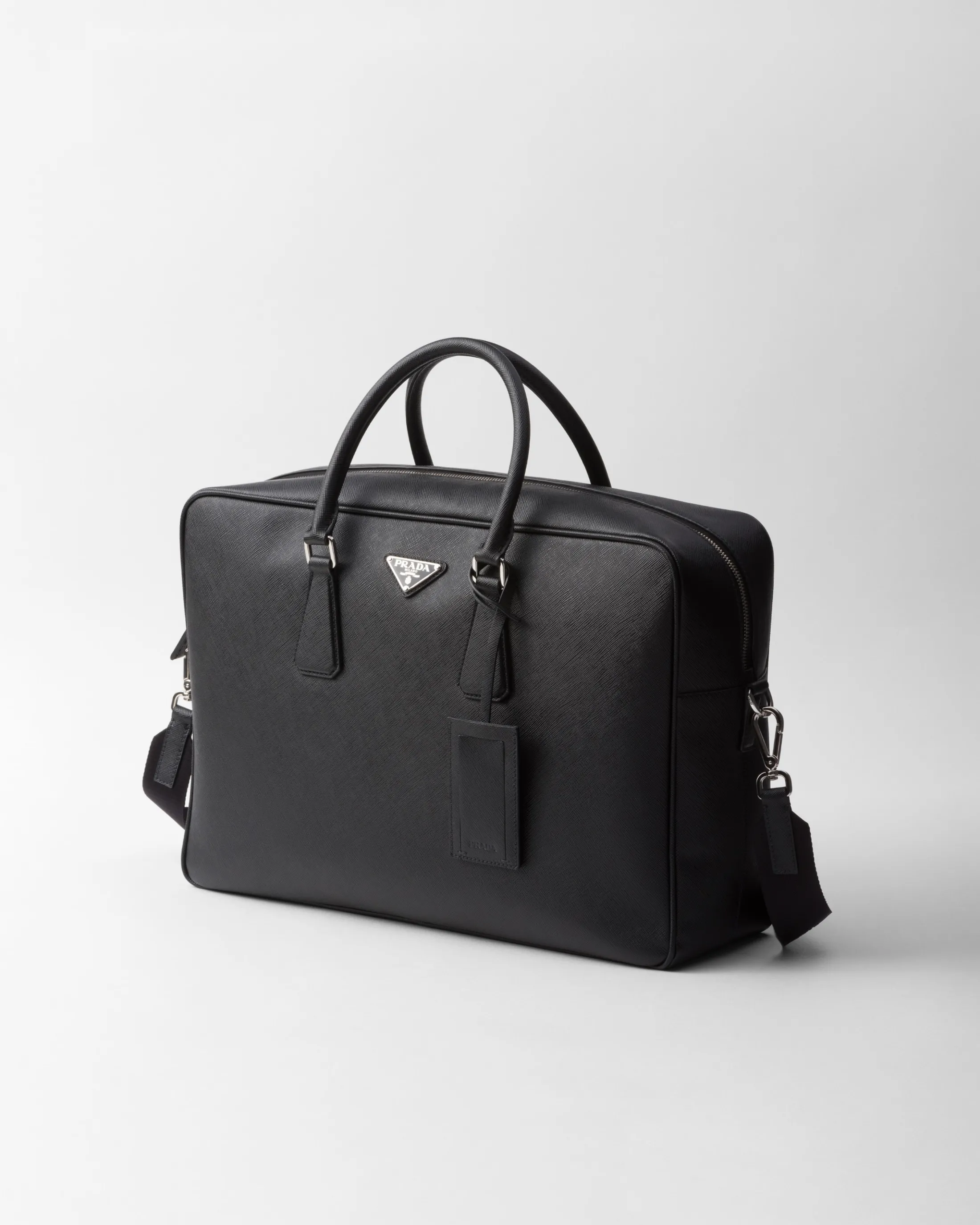 Prada Saffiano leather briefcase Black Flash Sale