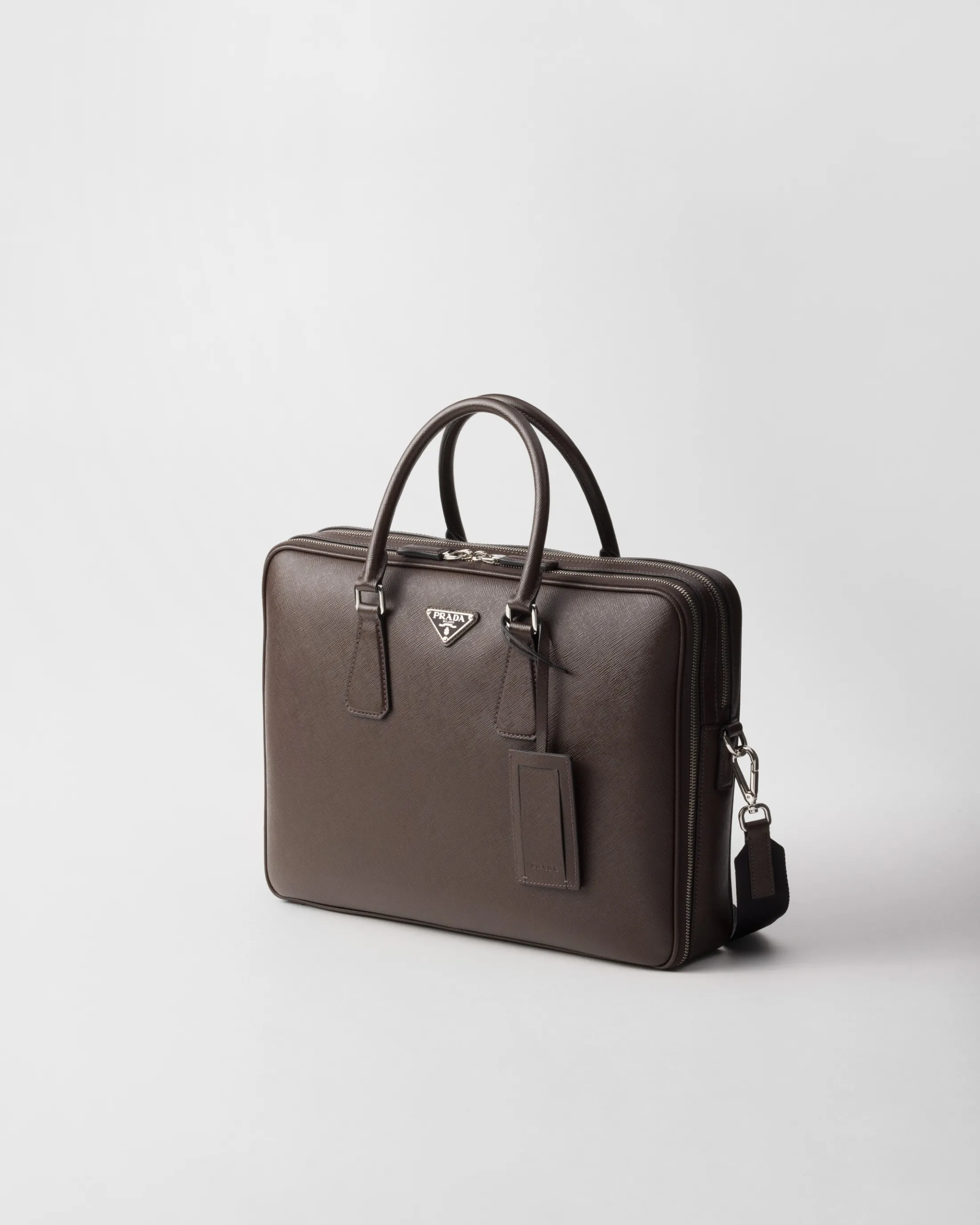 Prada Saffiano leather briefcase Coffee Shop